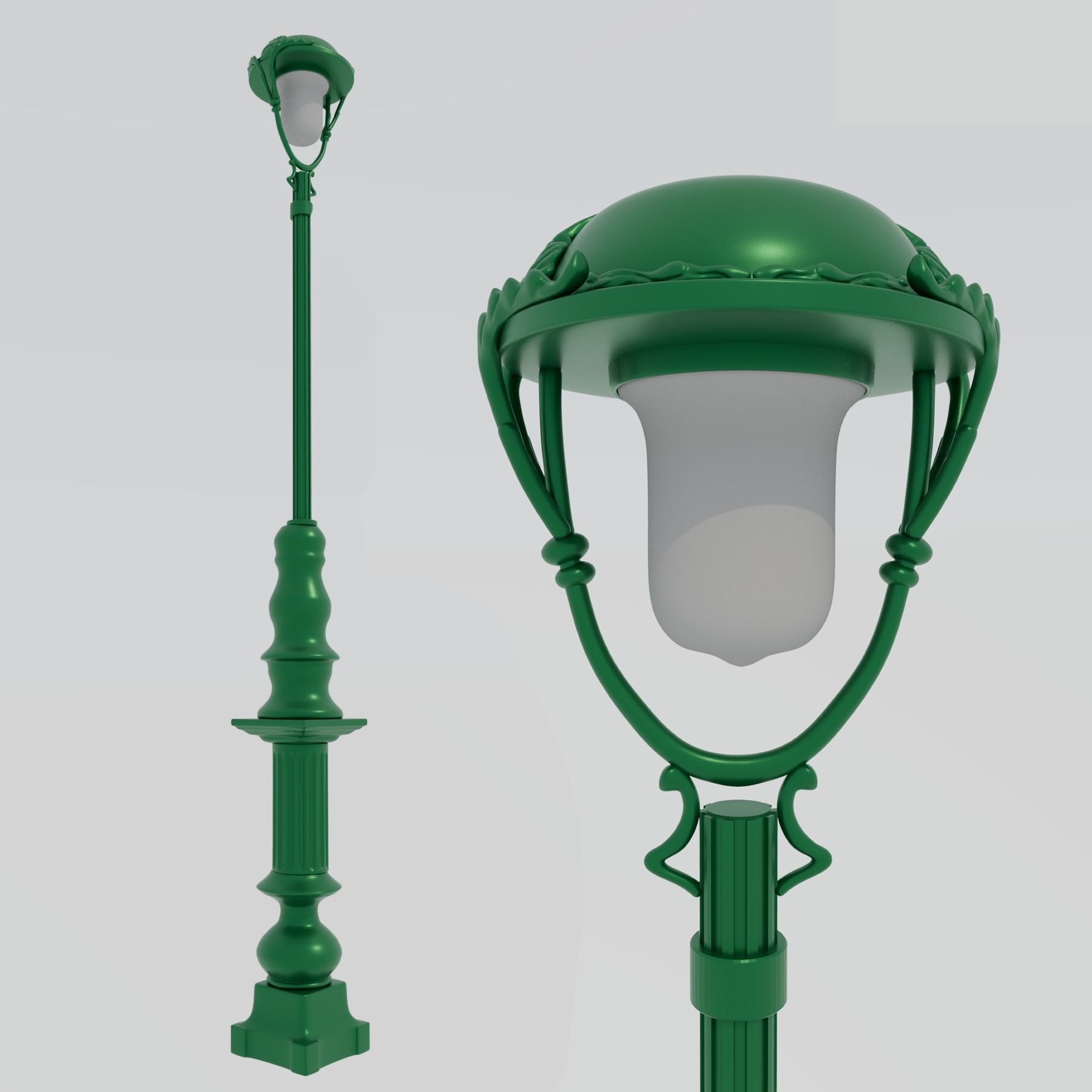 French Lamp Post 3D model_1