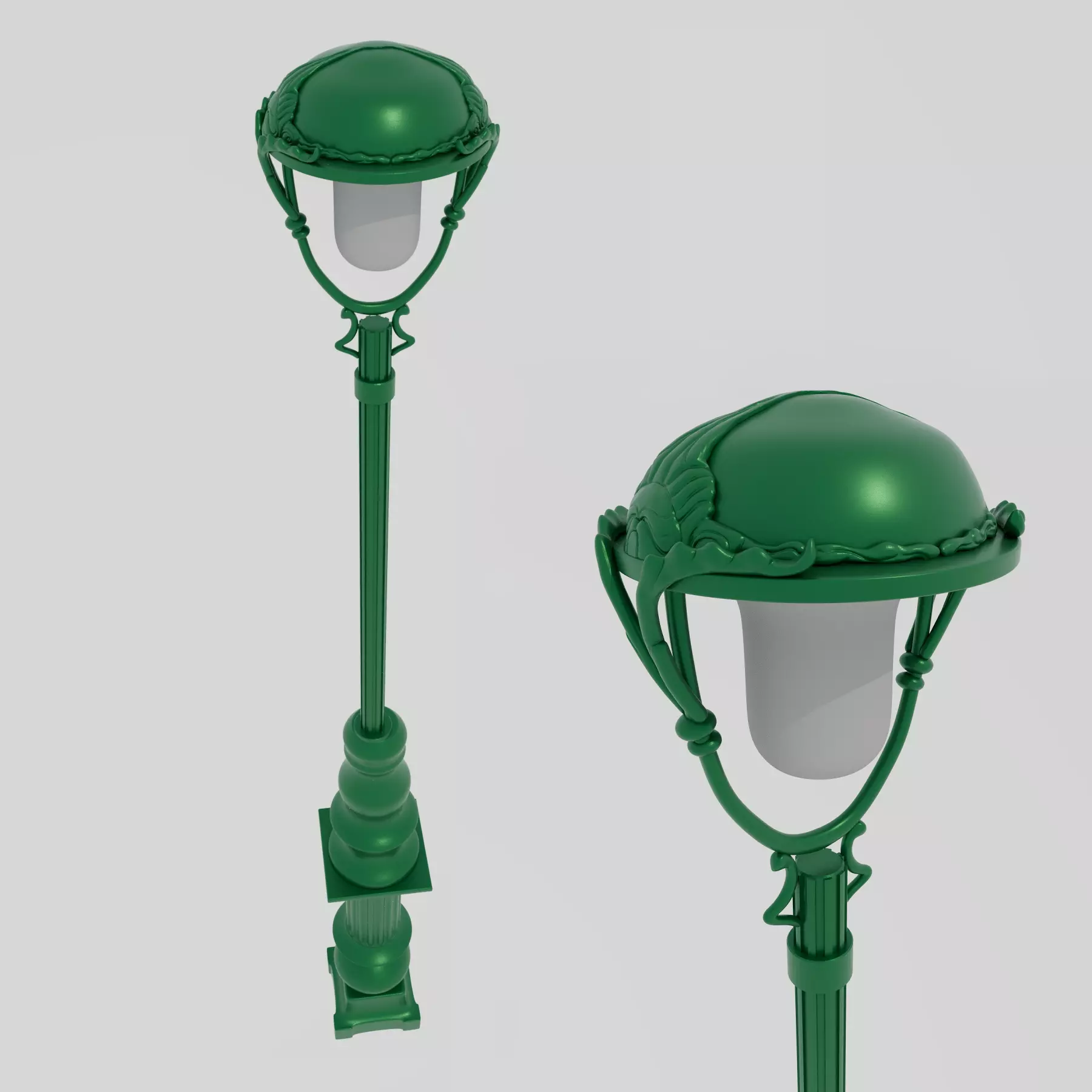 French Lamp Post 3D model_0