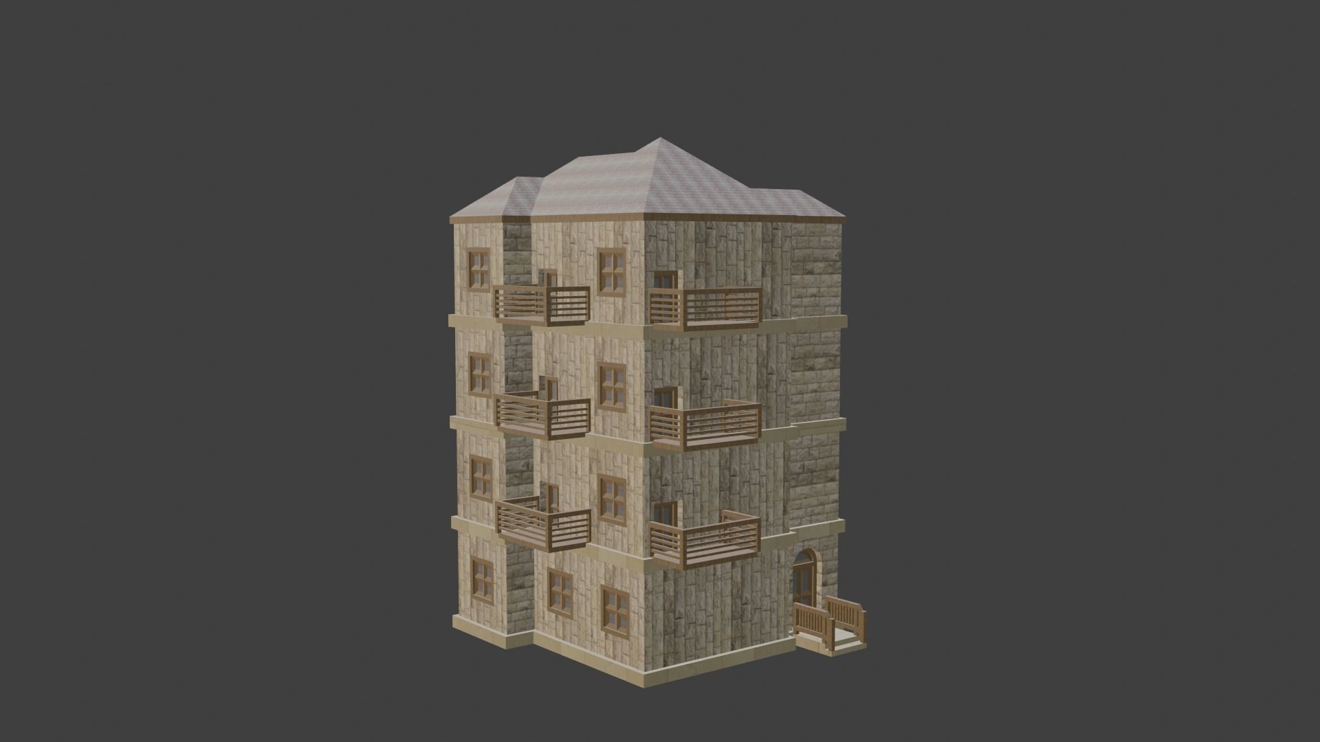 House Model 86 Low-poly 3D model_1