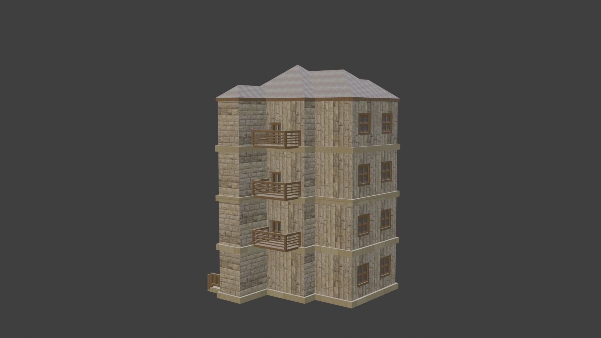 House Model 86 Low-poly 3D model_3