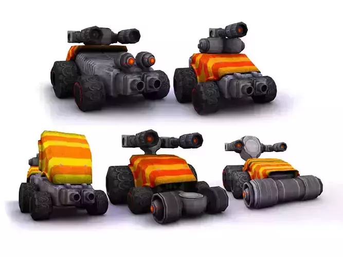 Future combat vehicle collection Low-poly 3D model