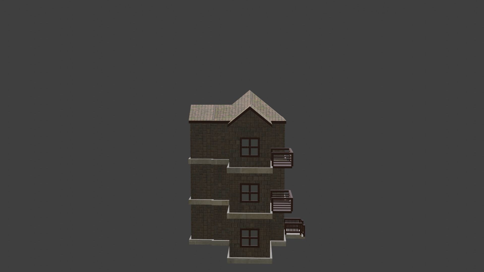 House Model 3 Low-poly 3D model_3