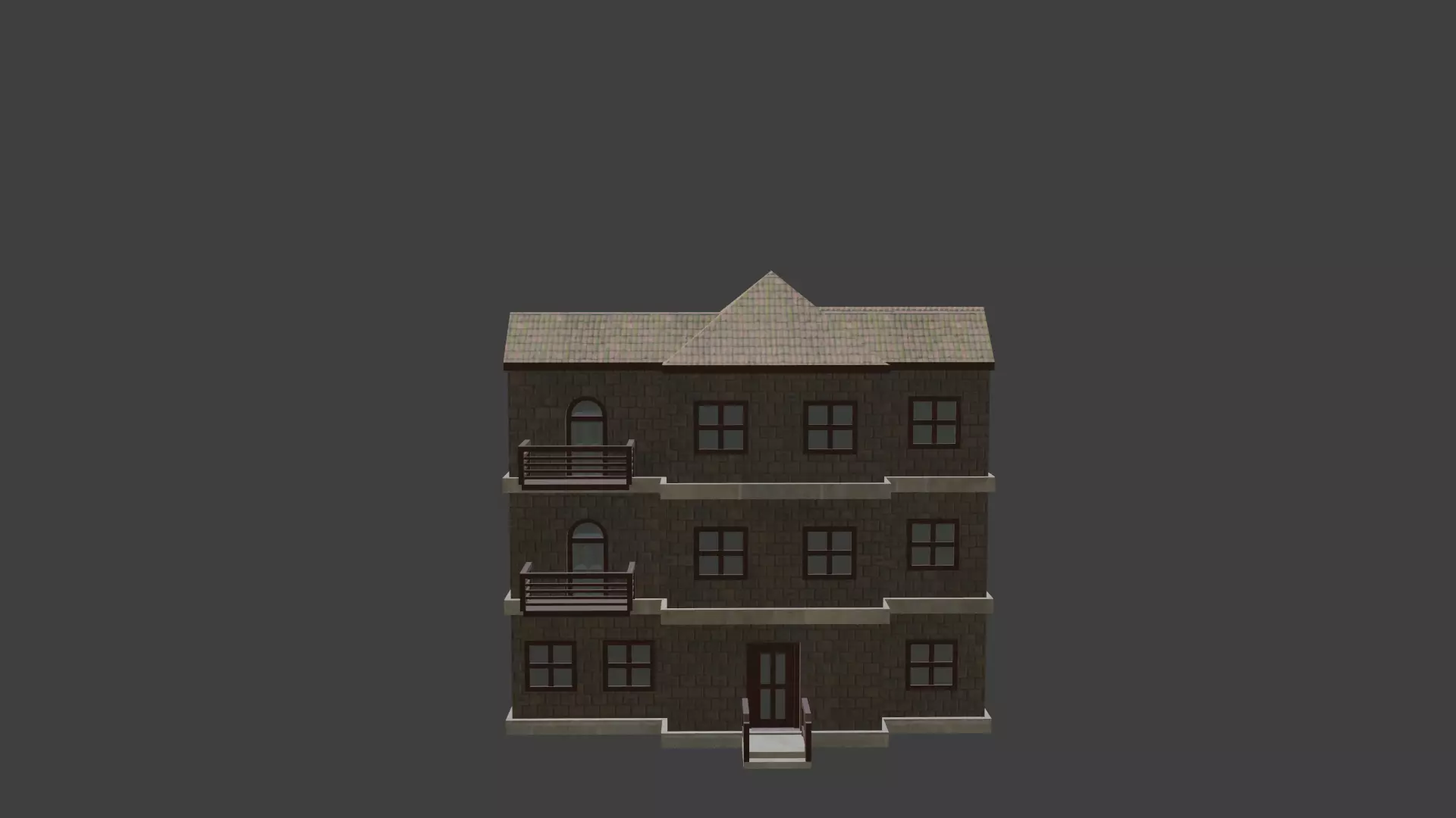 House Model 3 Low-poly 3D model_0