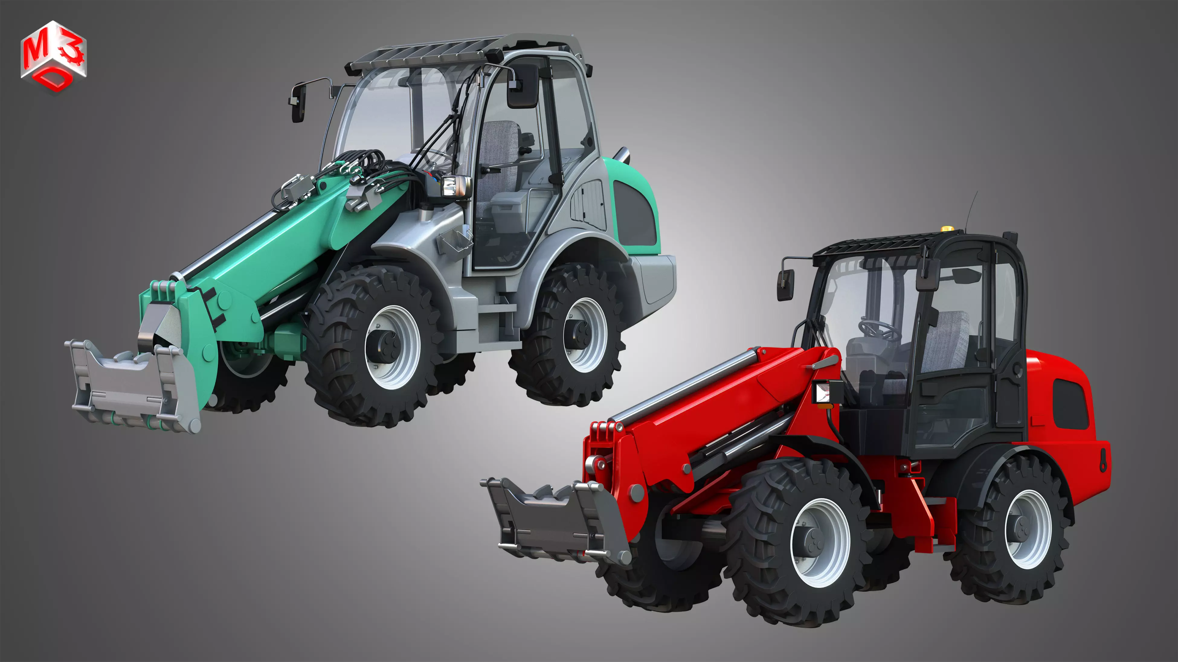 Telescopic Loaders 2 in 1 3D Model Collection_0