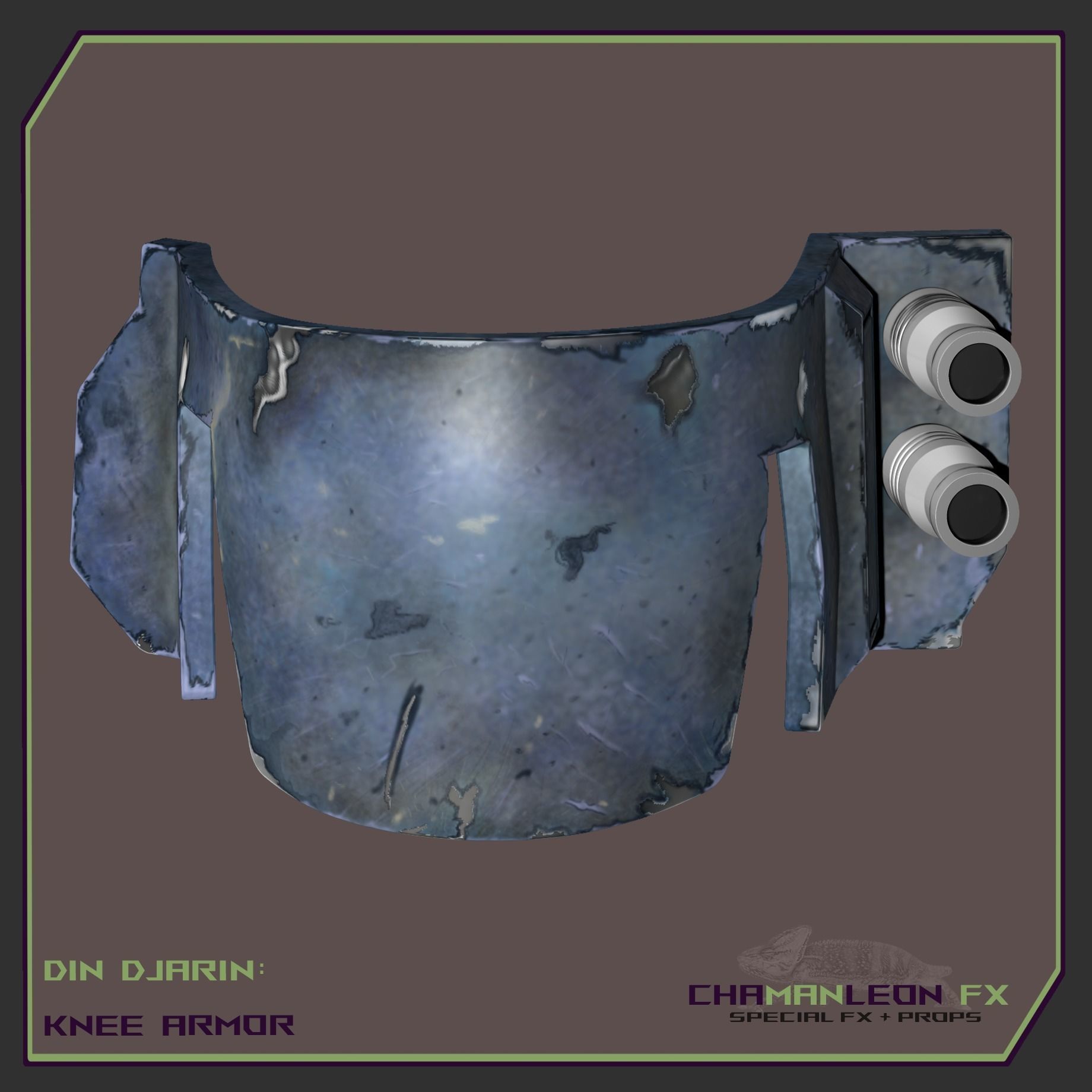 Din Djarin  Mandalorian Axe Woves Death Watch Knee Armor Cosplay 3D print model_2