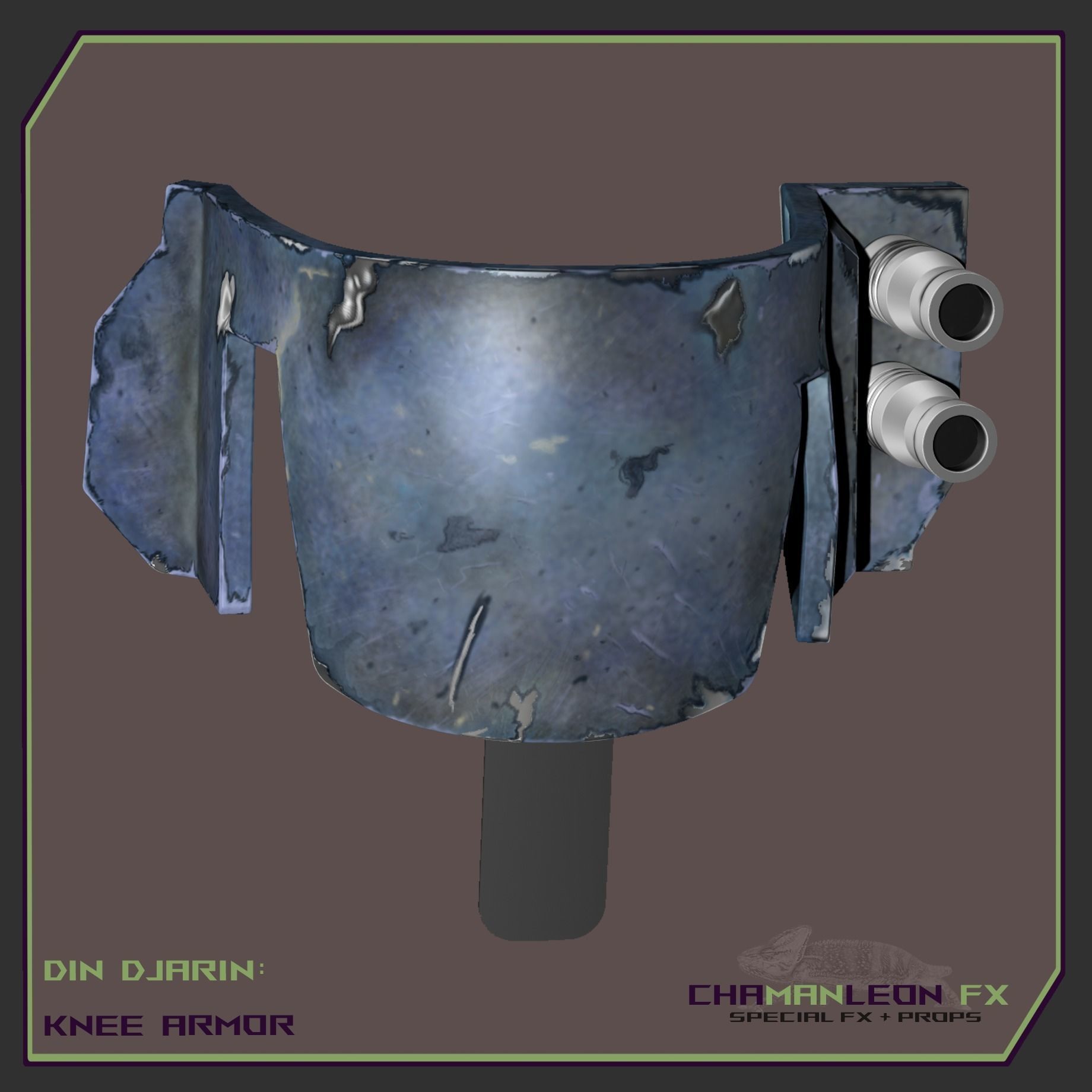 Din Djarin  Mandalorian Axe Woves Death Watch Knee Armor Cosplay 3D print model_4