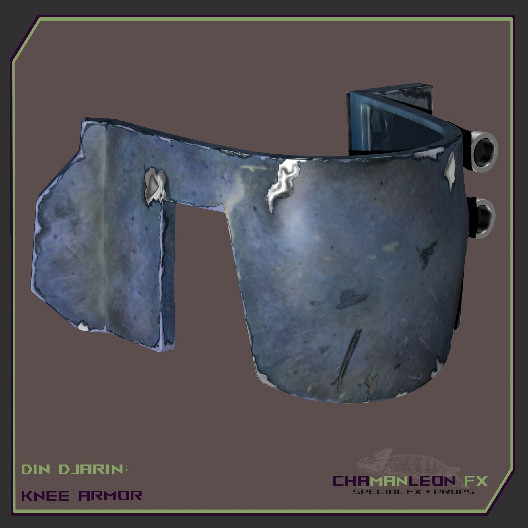 Din Djarin  Mandalorian Axe Woves Death Watch Knee Armor Cosplay 3D print model_1