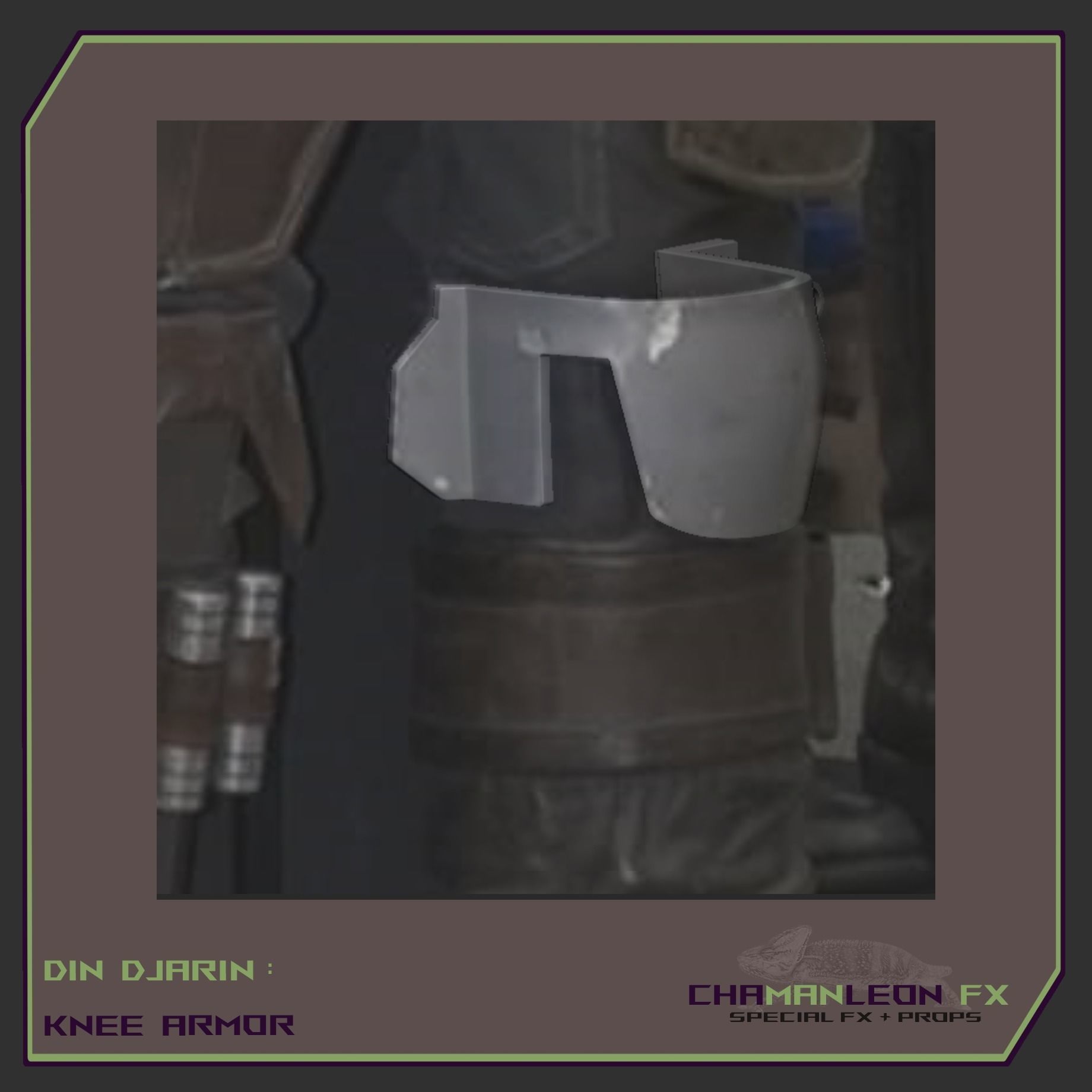 Din Djarin  Mandalorian Axe Woves Death Watch Knee Armor Cosplay 3D print model_7