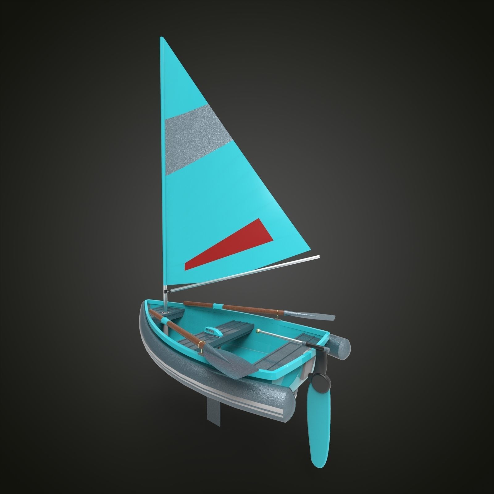 Sailing boat 3D model_1
