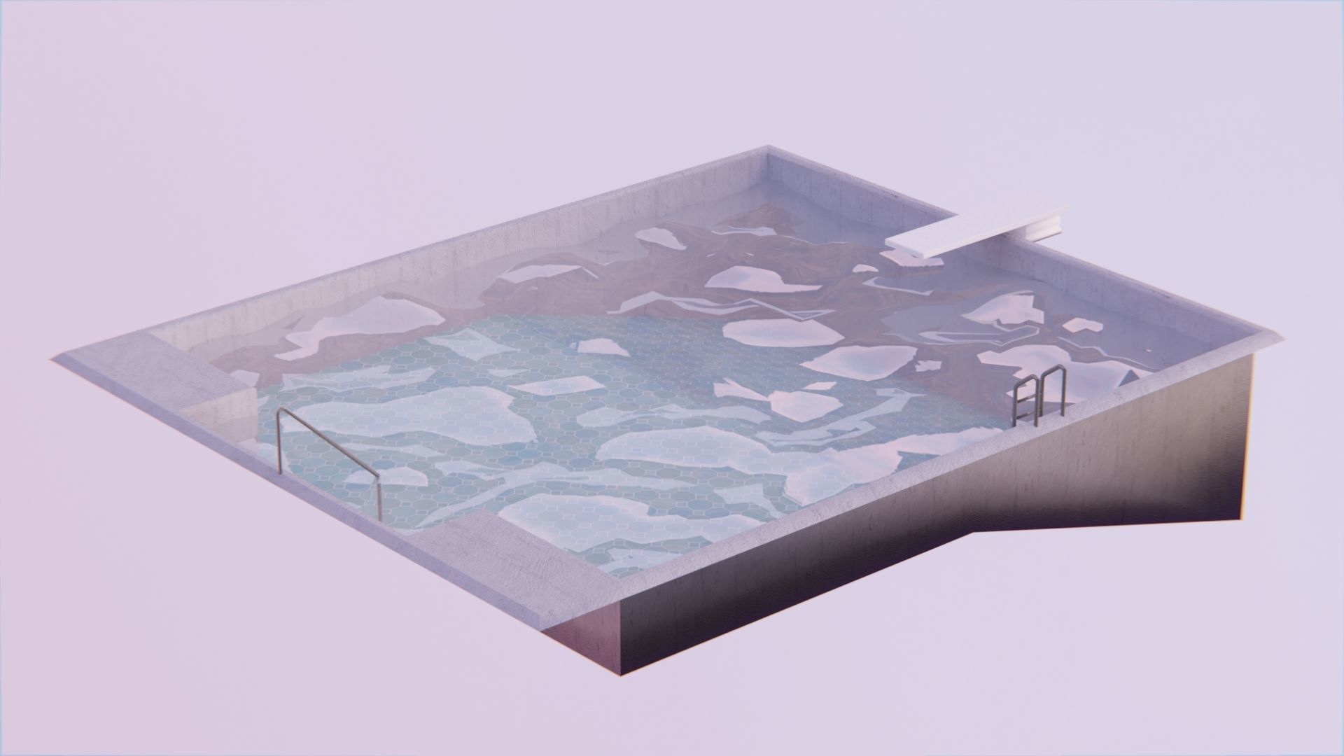Swimming Pool Low-poly 3D model_1