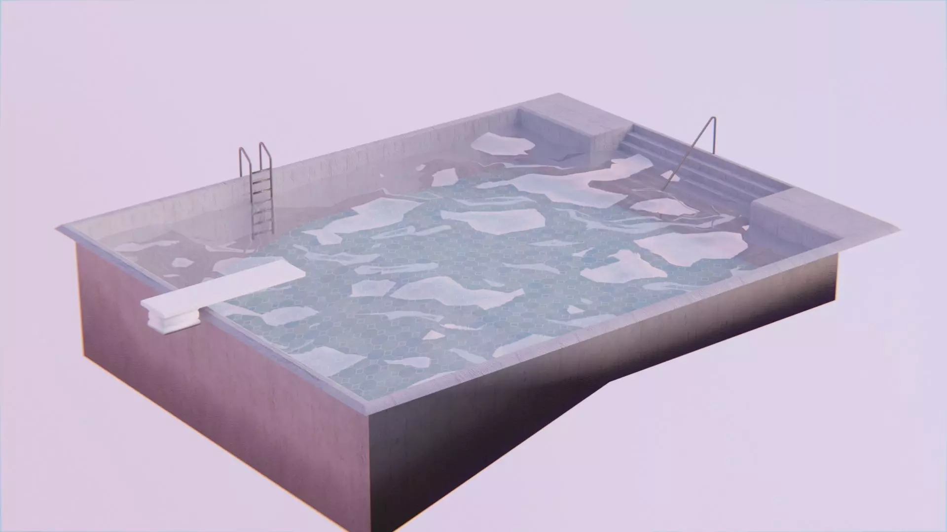Swimming Pool Low-poly 3D model_0