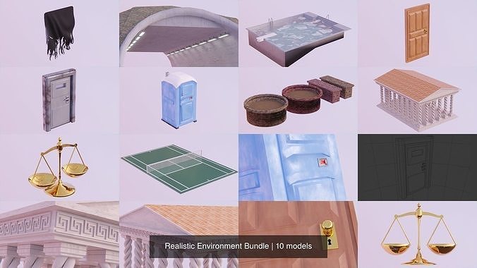 Realistic Environment Bundle 3D Model Collection