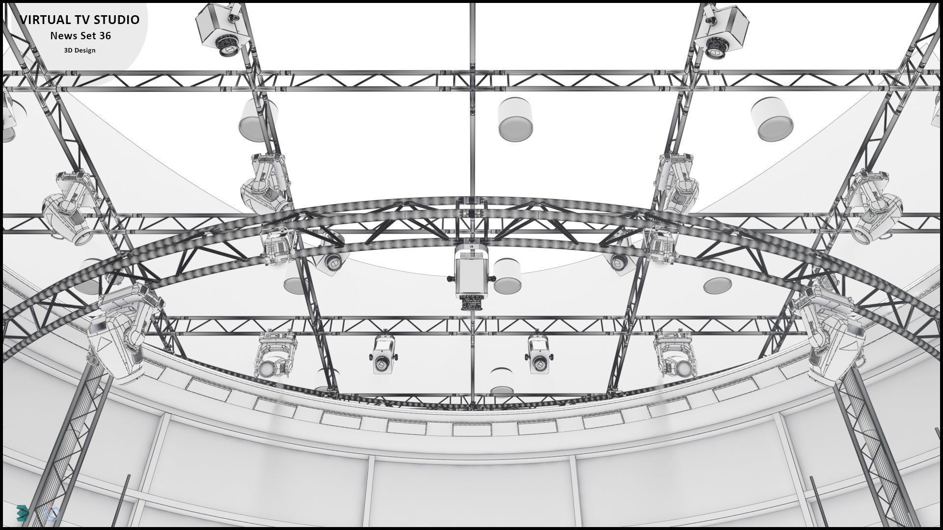 Virtual TV Studio News Set 36 3D model_17