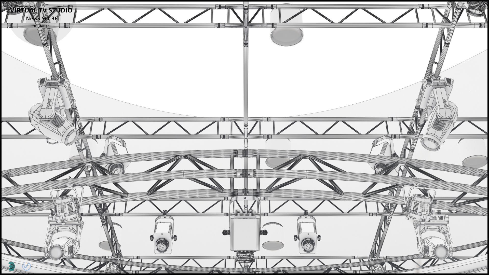 Virtual TV Studio News Set 36 3D model_19