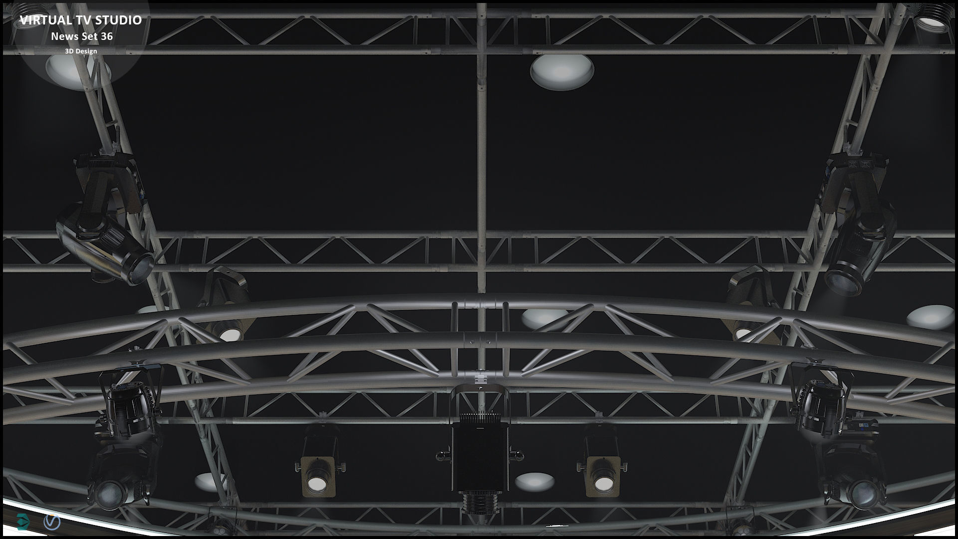 Virtual TV Studio News Set 36 3D model_18