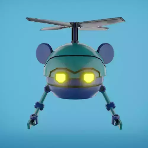 MouseBot toy helicopter with glowing eyes