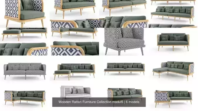 Wooden Rattan Furniture Collection modul5