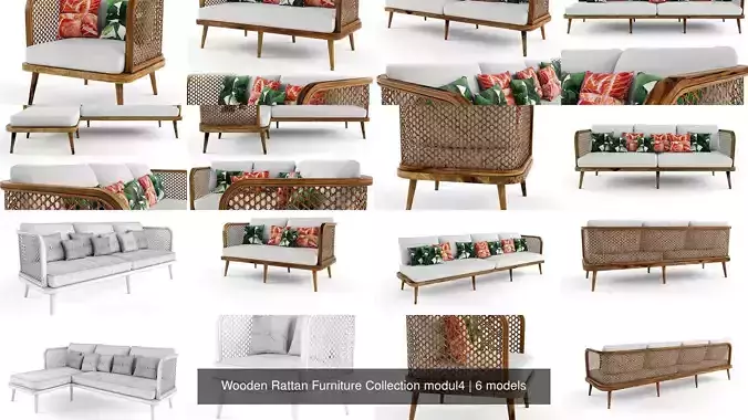 Wooden Rattan Furniture Collection modul4 