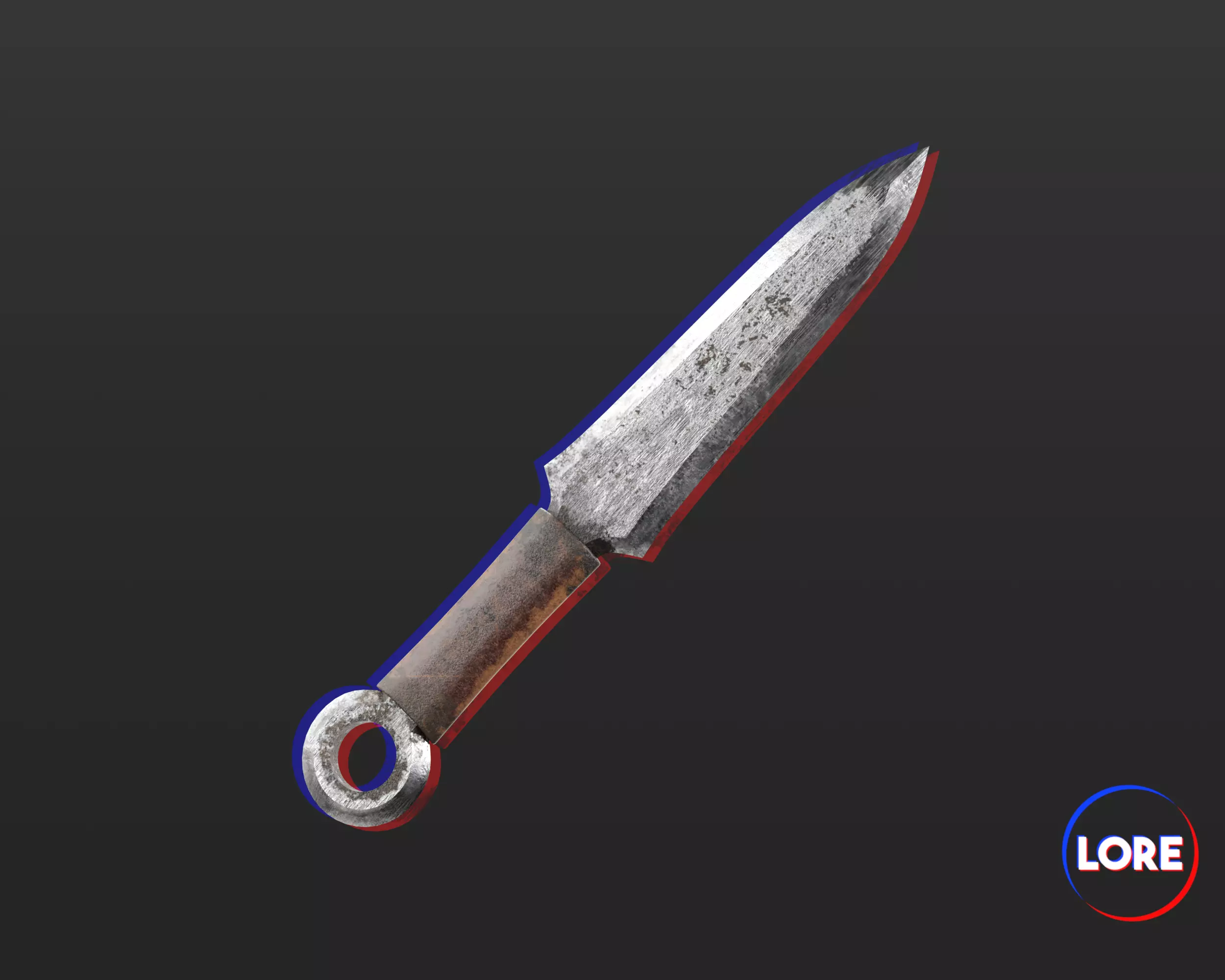 Medieval Knightly Weapon Throwing Knife Low-poly 3D model_0