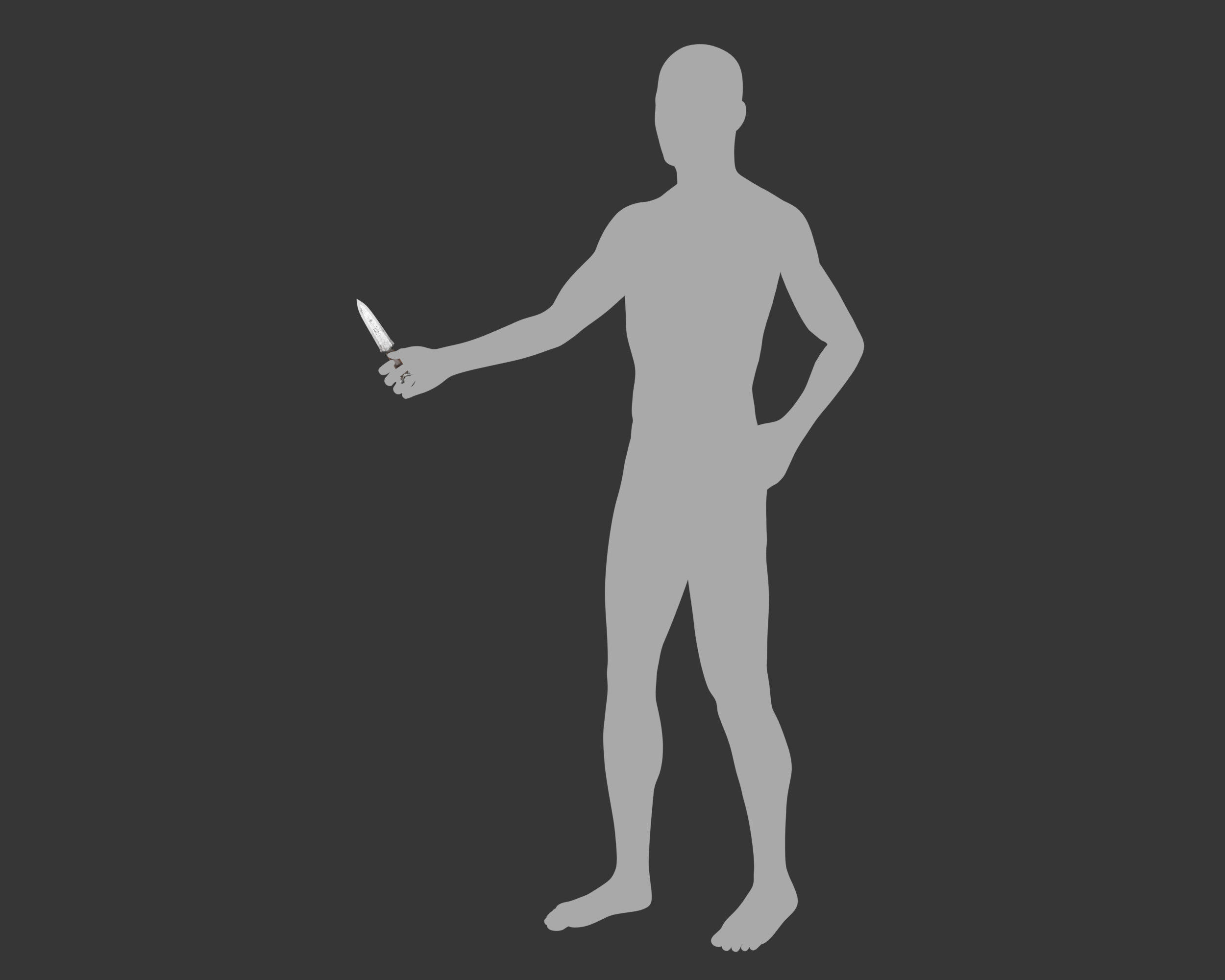 Medieval Knightly Weapon Throwing Knife Low-poly 3D model_15