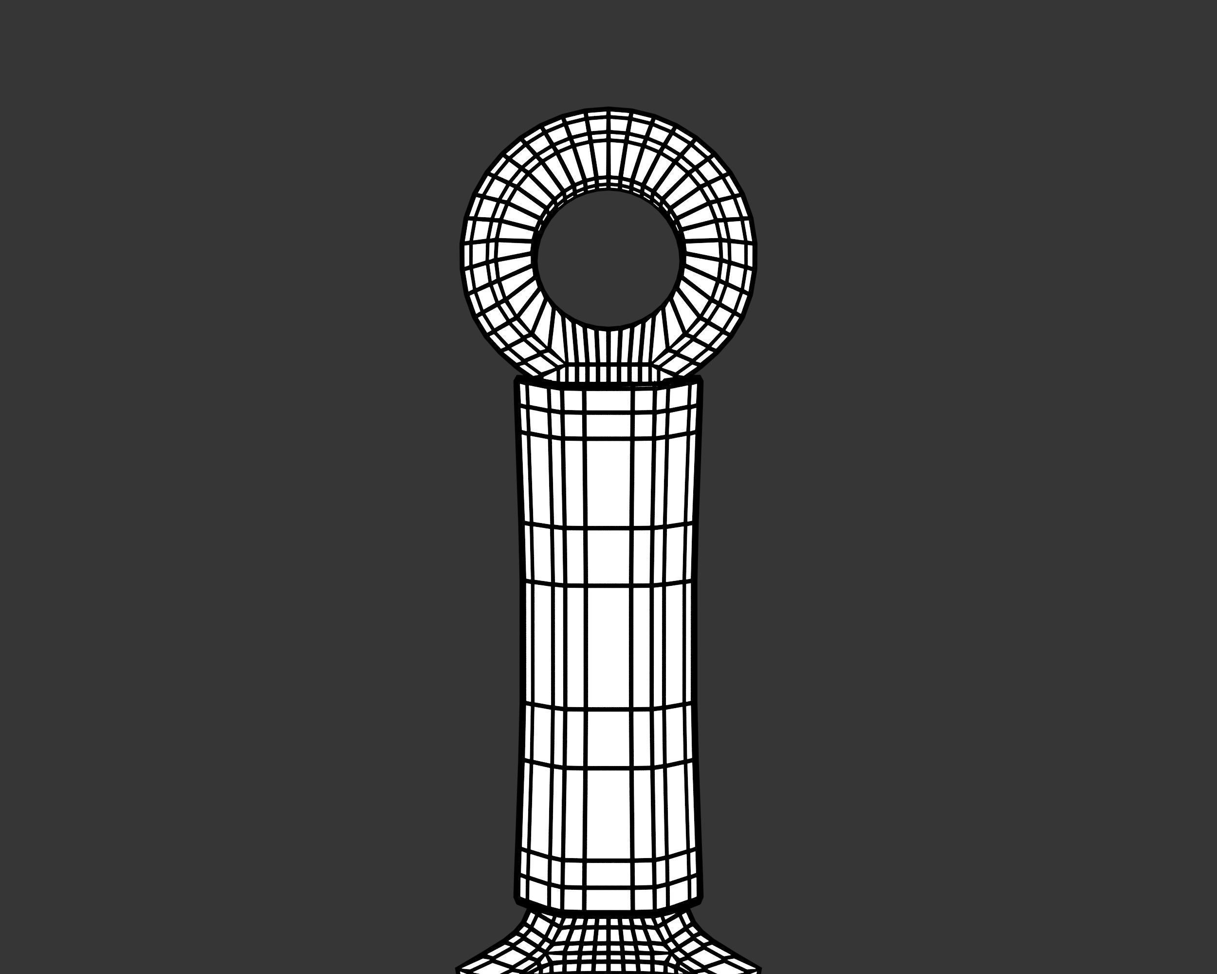 Medieval Knightly Weapon Throwing Knife Low-poly 3D model_14