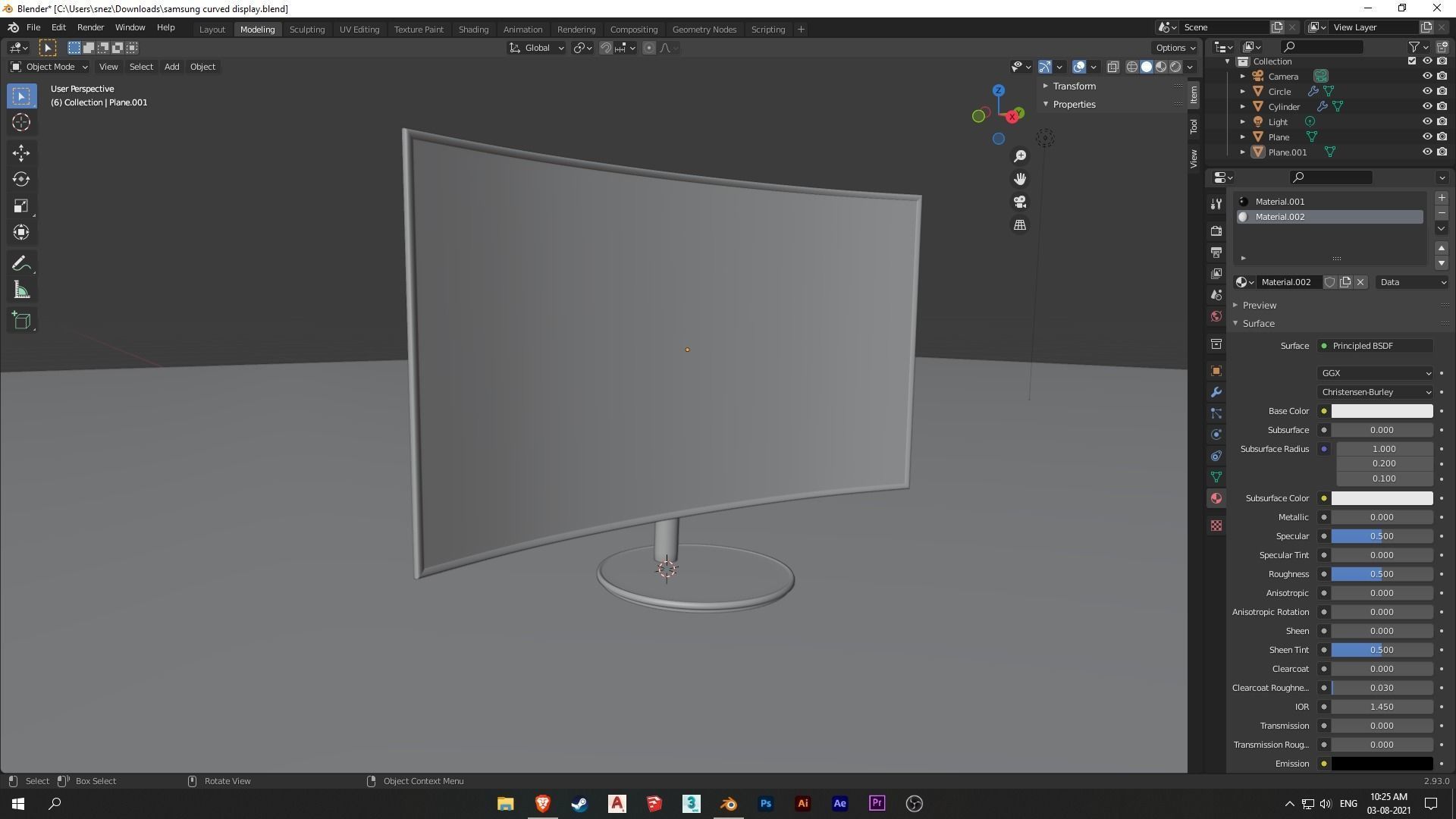 curved monitor Free 3D model_2