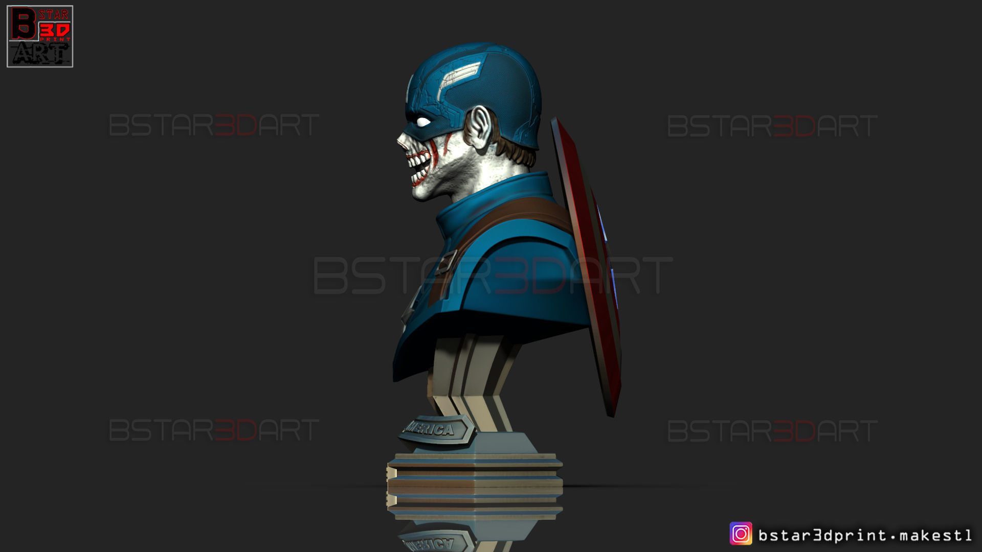 Zombie Captain America Bust - Marvel What If Comics  3D print model_4
