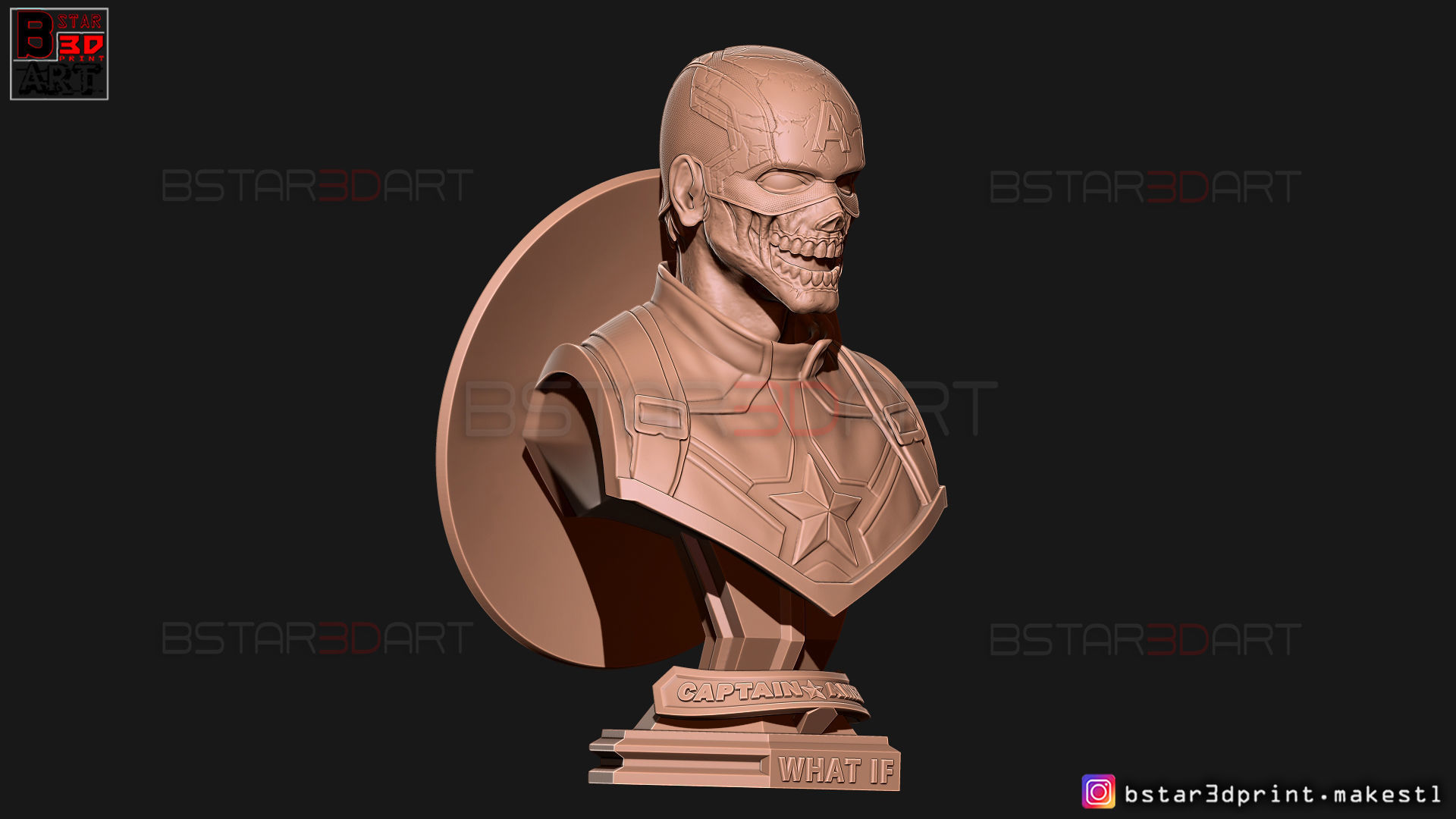 Zombie Captain America Bust - Marvel What If Comics  3D print model_25