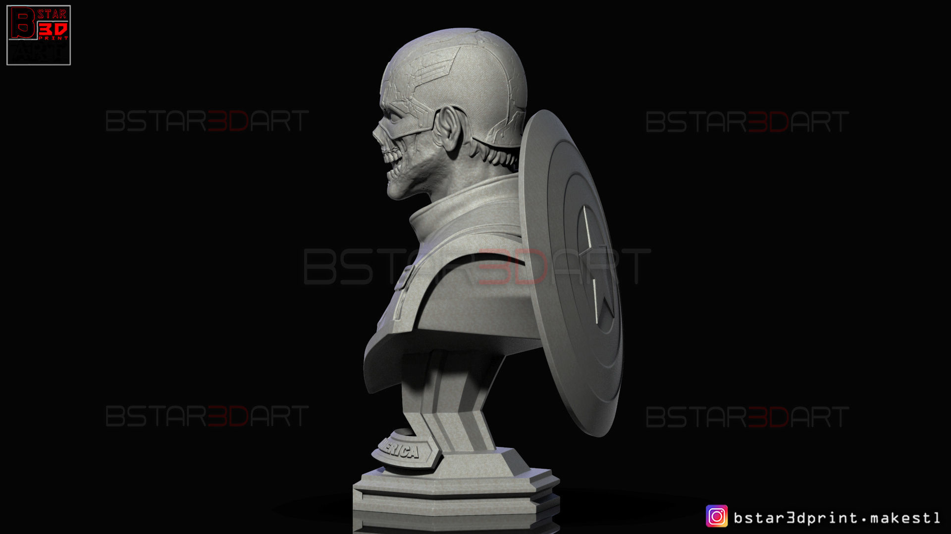 Zombie Captain America Bust - Marvel What If Comics  3D print model_8