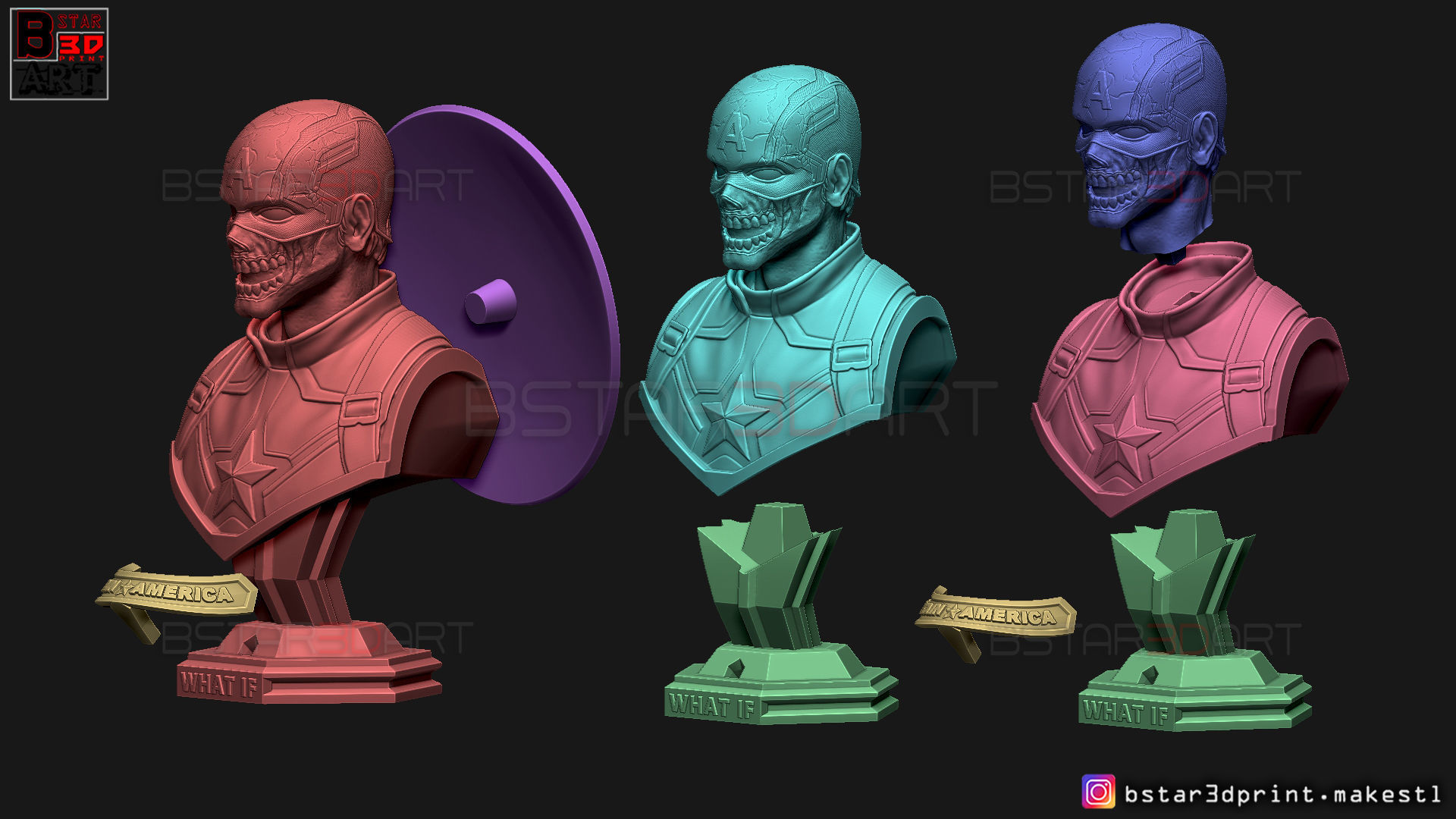 Zombie Captain America Bust - Marvel What If Comics  3D print model_28