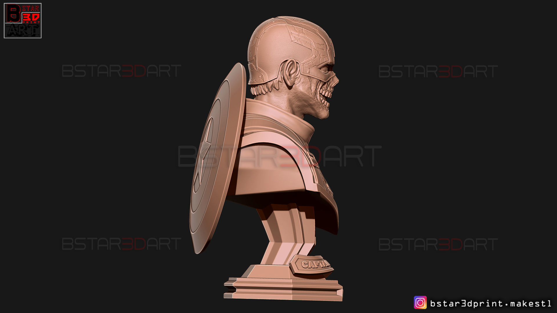 Zombie Captain America Bust - Marvel What If Comics  3D print model_24
