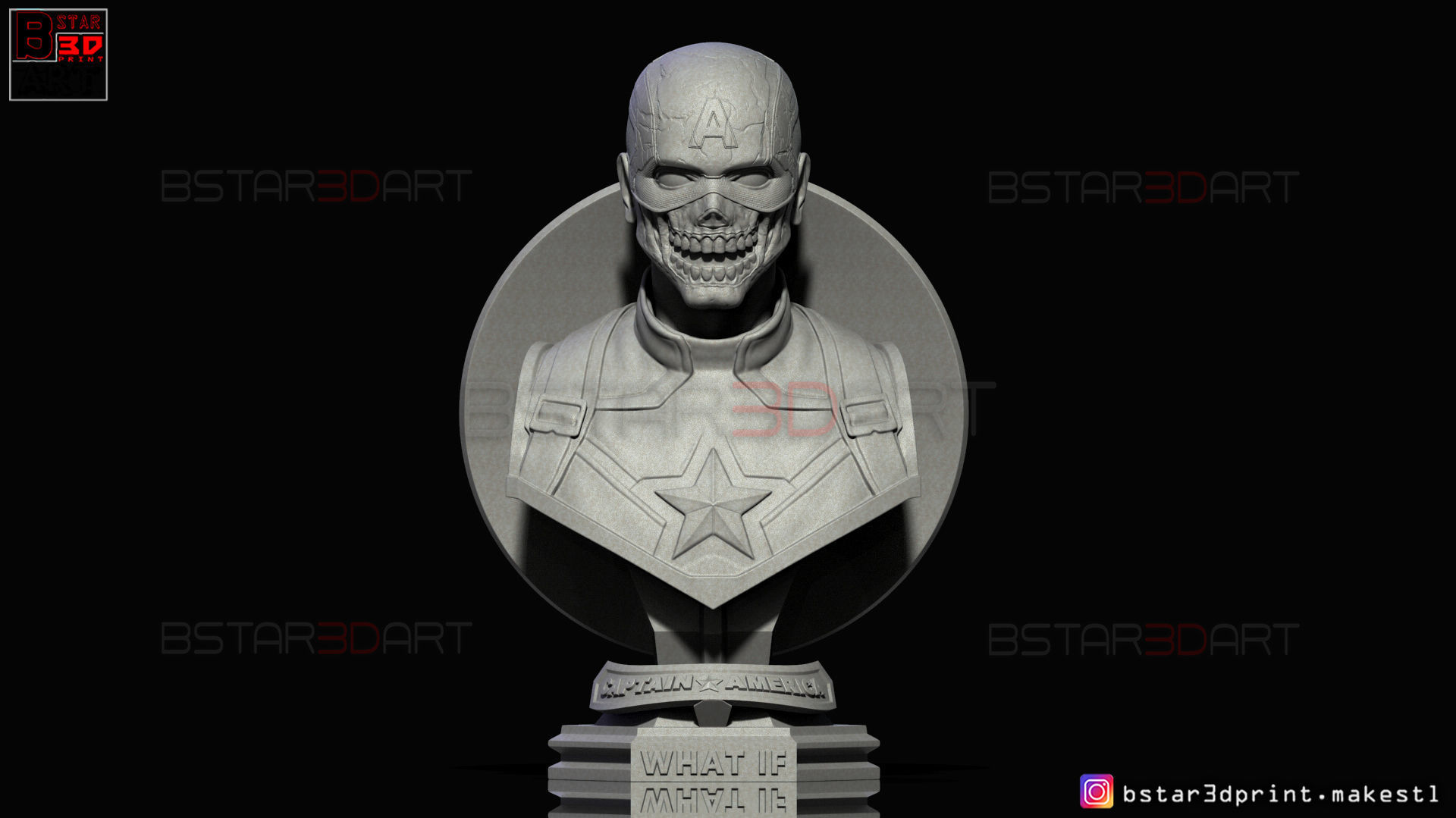 Zombie Captain America Bust - Marvel What If Comics  3D print model_6