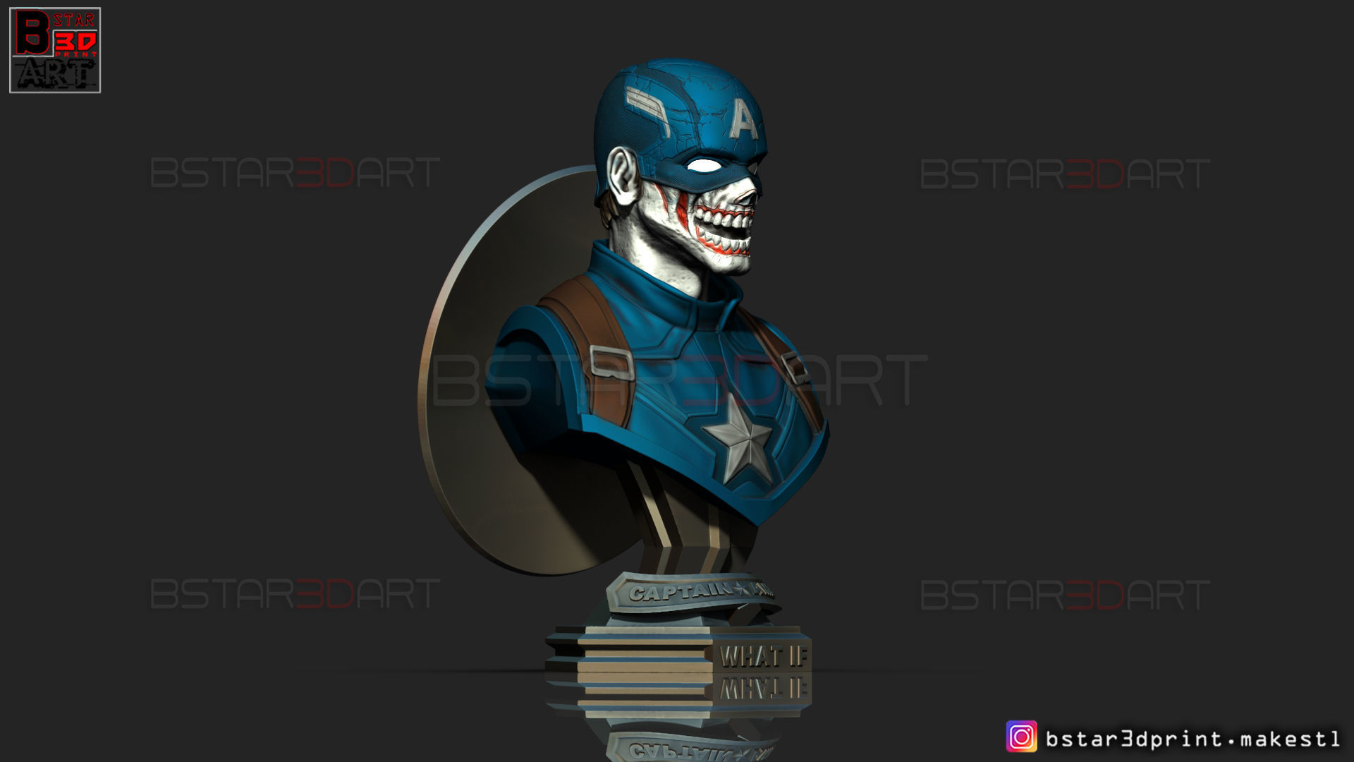 Zombie Captain America Bust - Marvel What If Comics  3D print model_2