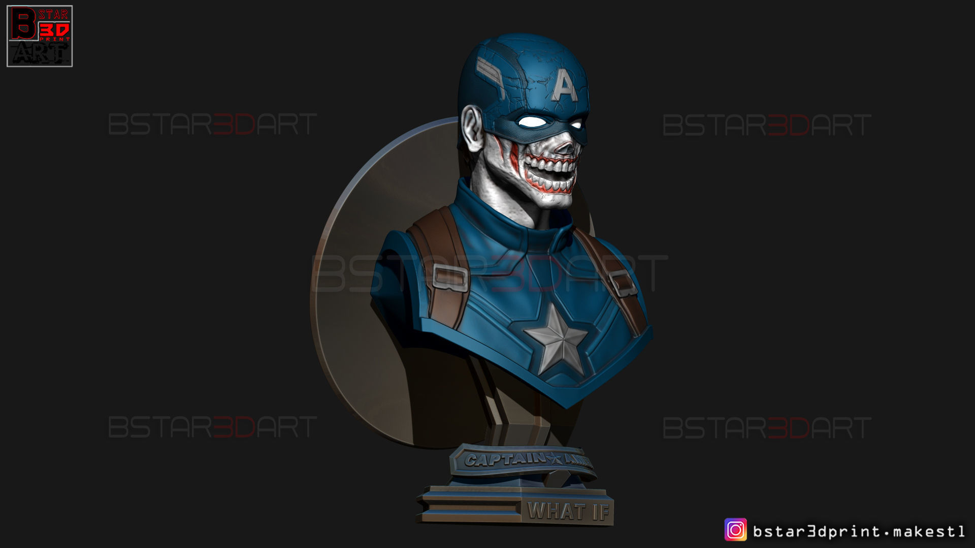 Zombie Captain America Bust - Marvel What If Comics  3D print model_18