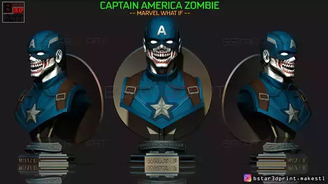 Zombie Captain America Bust - Marvel What If Comics 