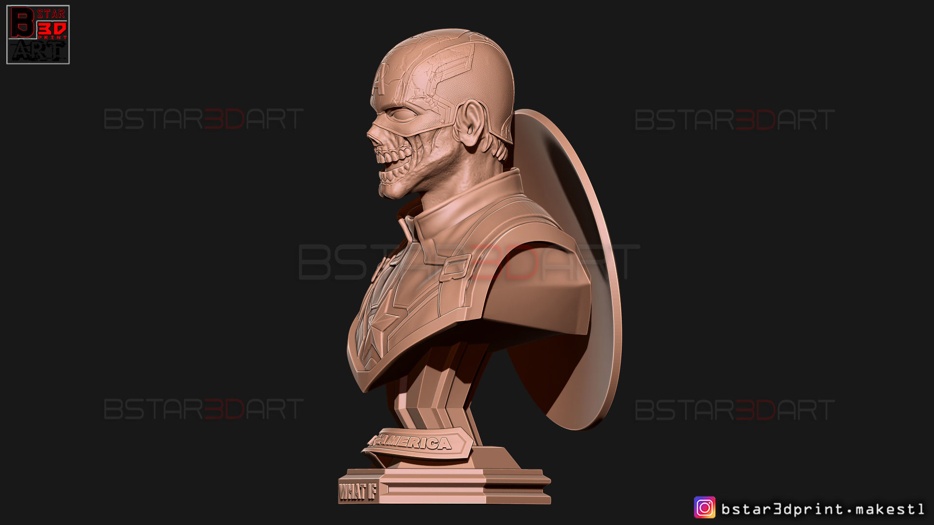 Zombie Captain America Bust - Marvel What If Comics  3D print model_20