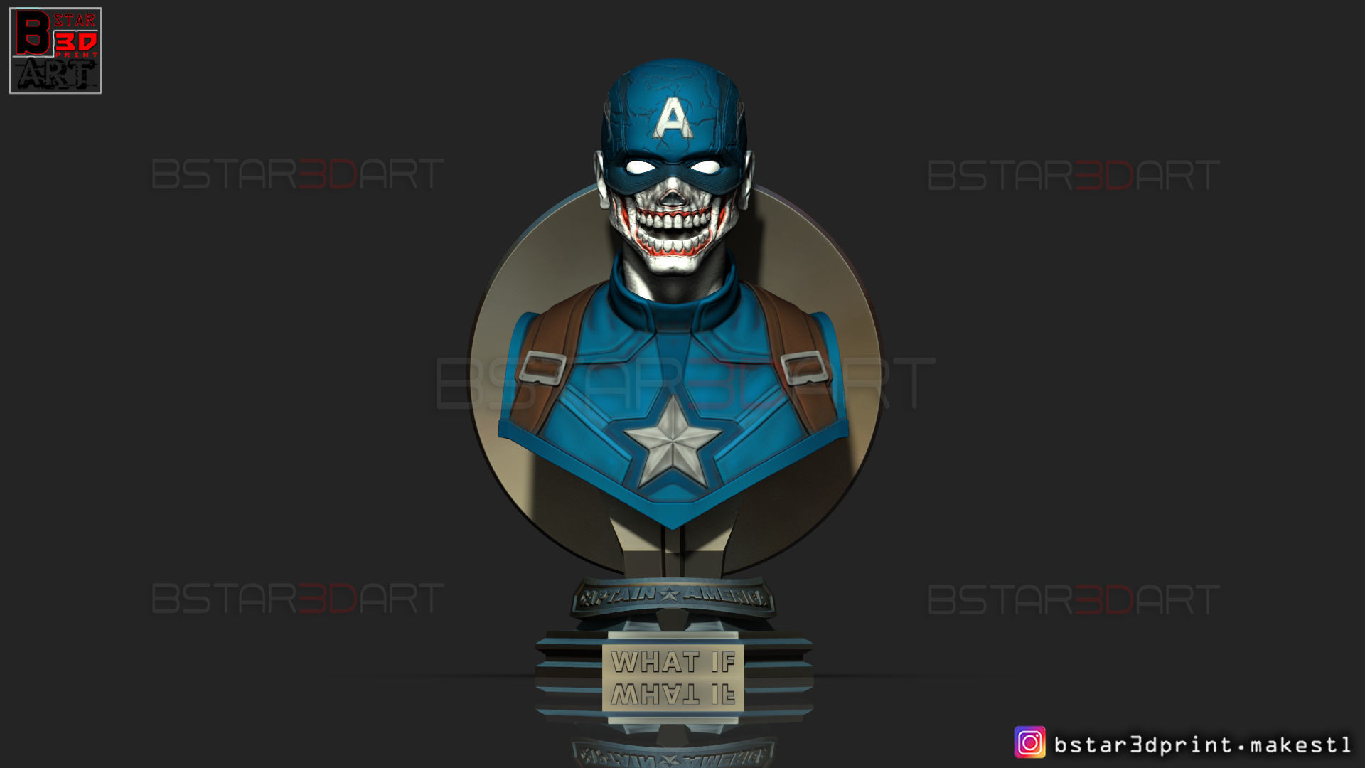 Zombie Captain America Bust - Marvel What If Comics  3D print model_1