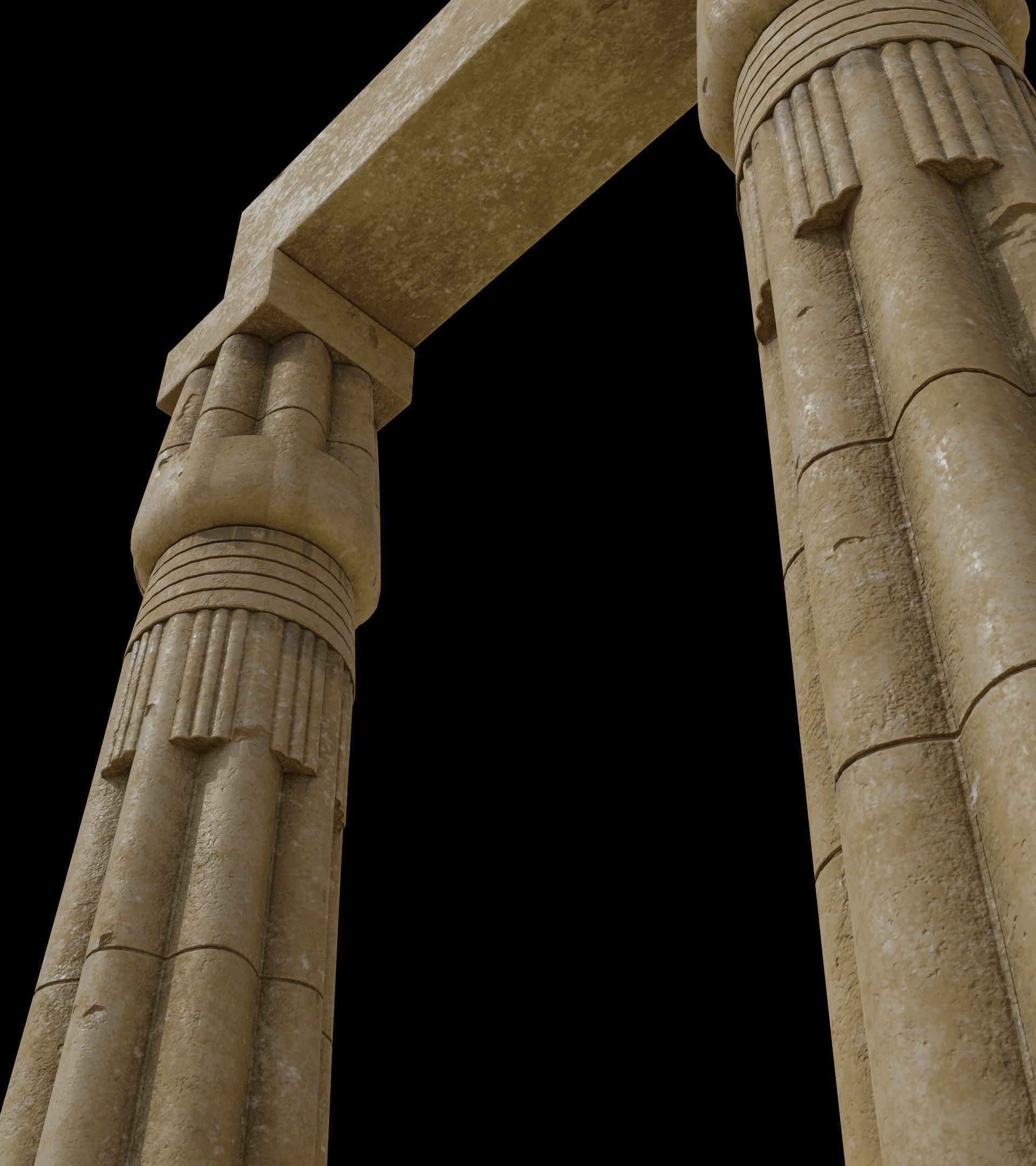 PapyrusBudColumn column from ancient egypt 3D model_12
