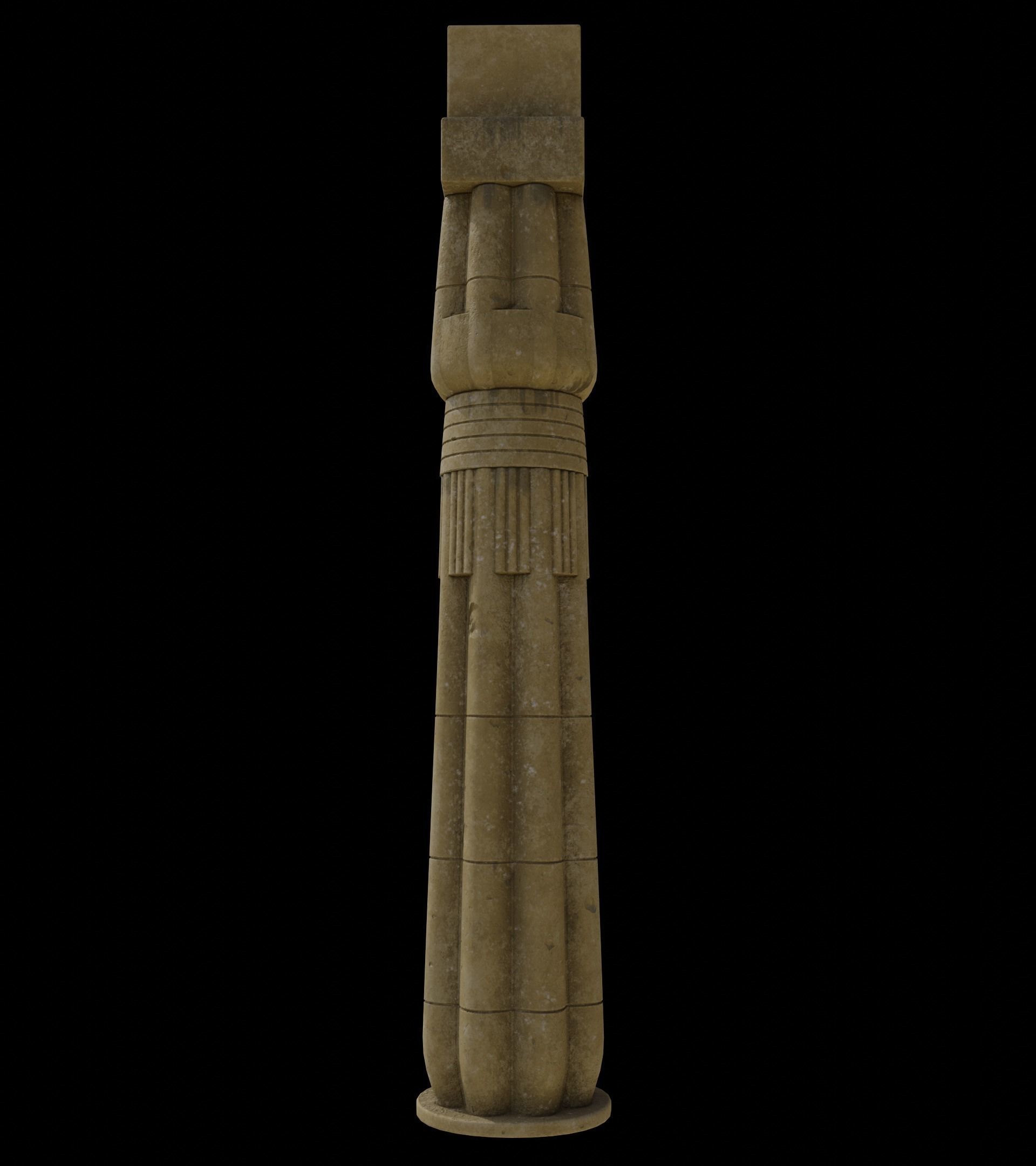 PapyrusBudColumn column from ancient egypt 3D model_8