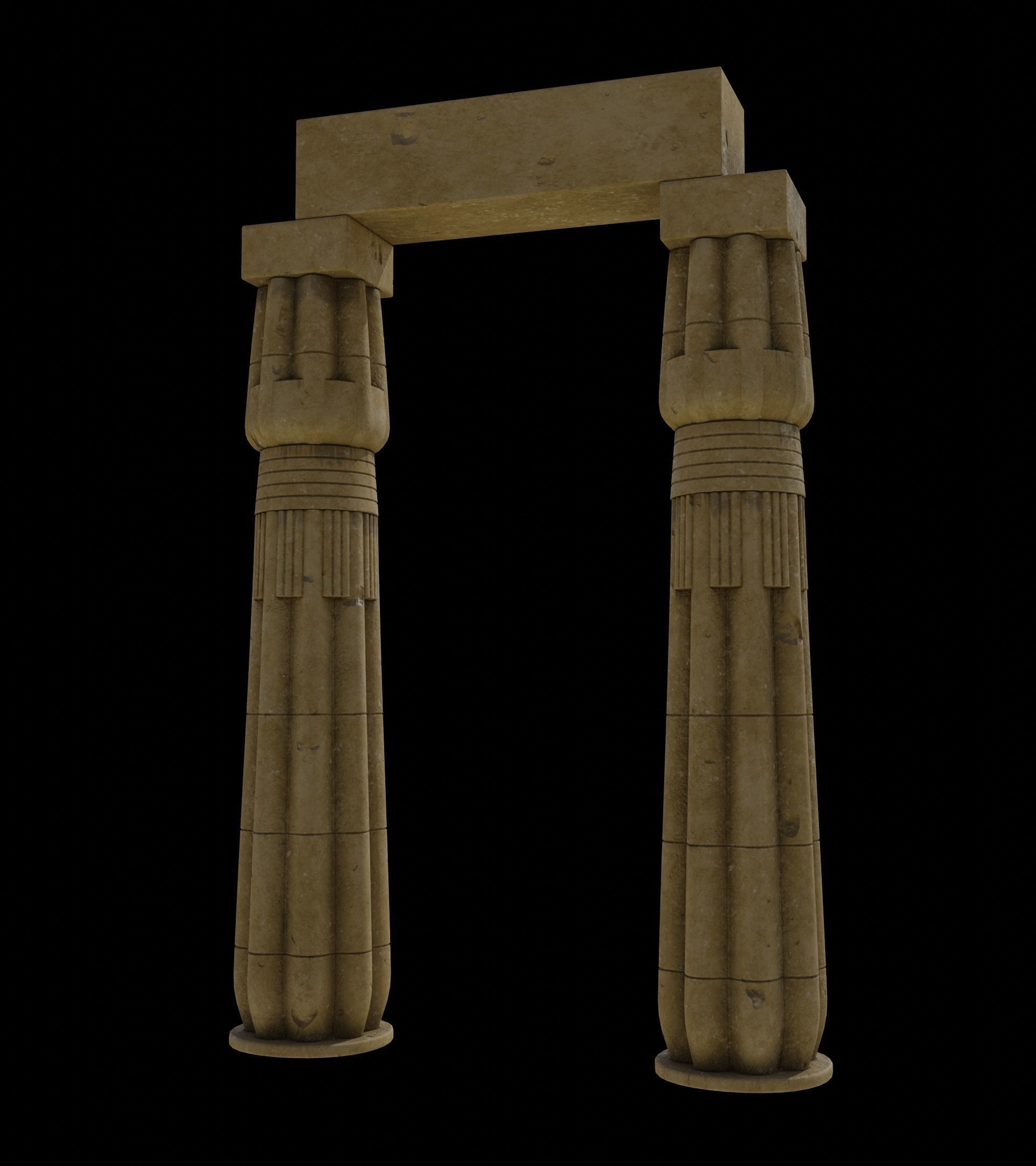 PapyrusBudColumn column from ancient egypt 3D model_5