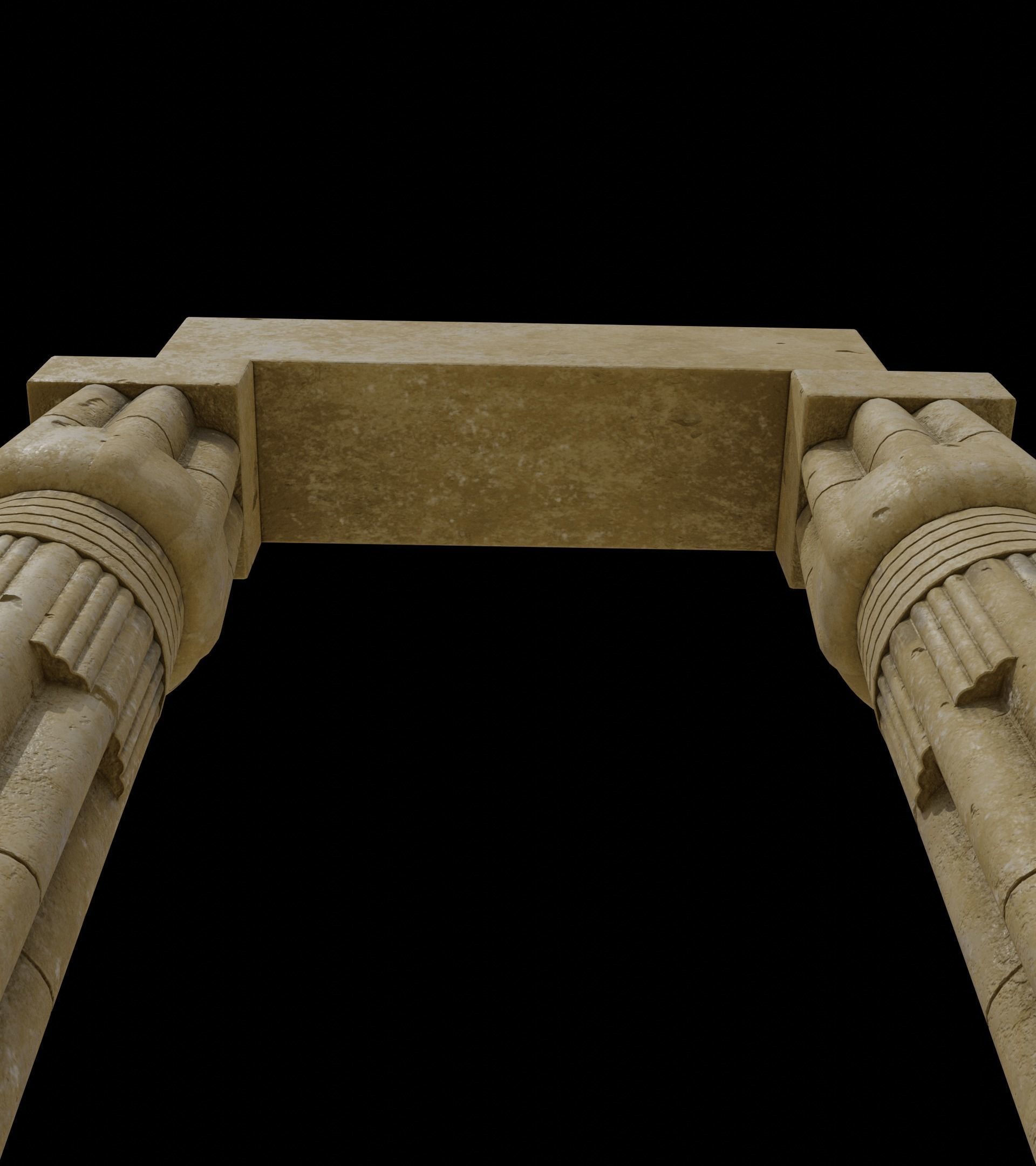 PapyrusBudColumn column from ancient egypt 3D model_14
