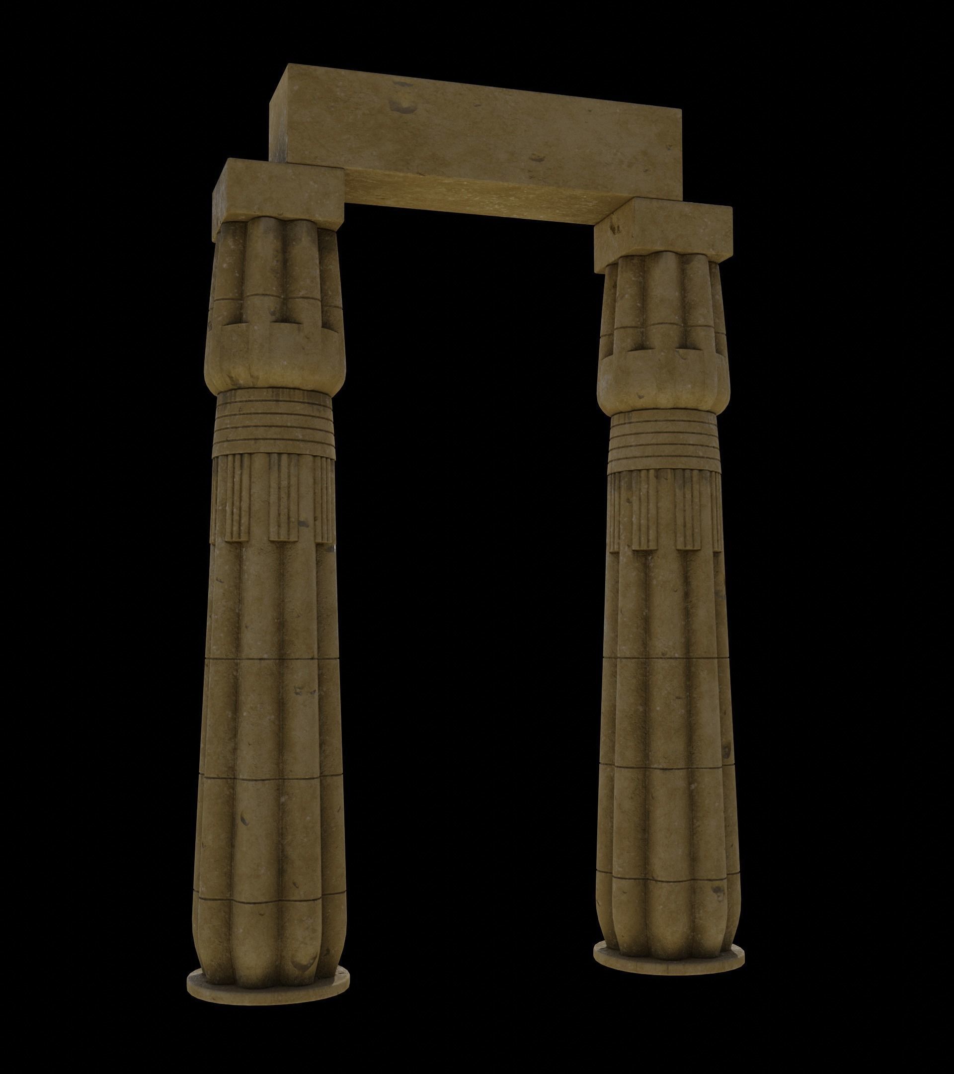 PapyrusBudColumn column from ancient egypt 3D model_6