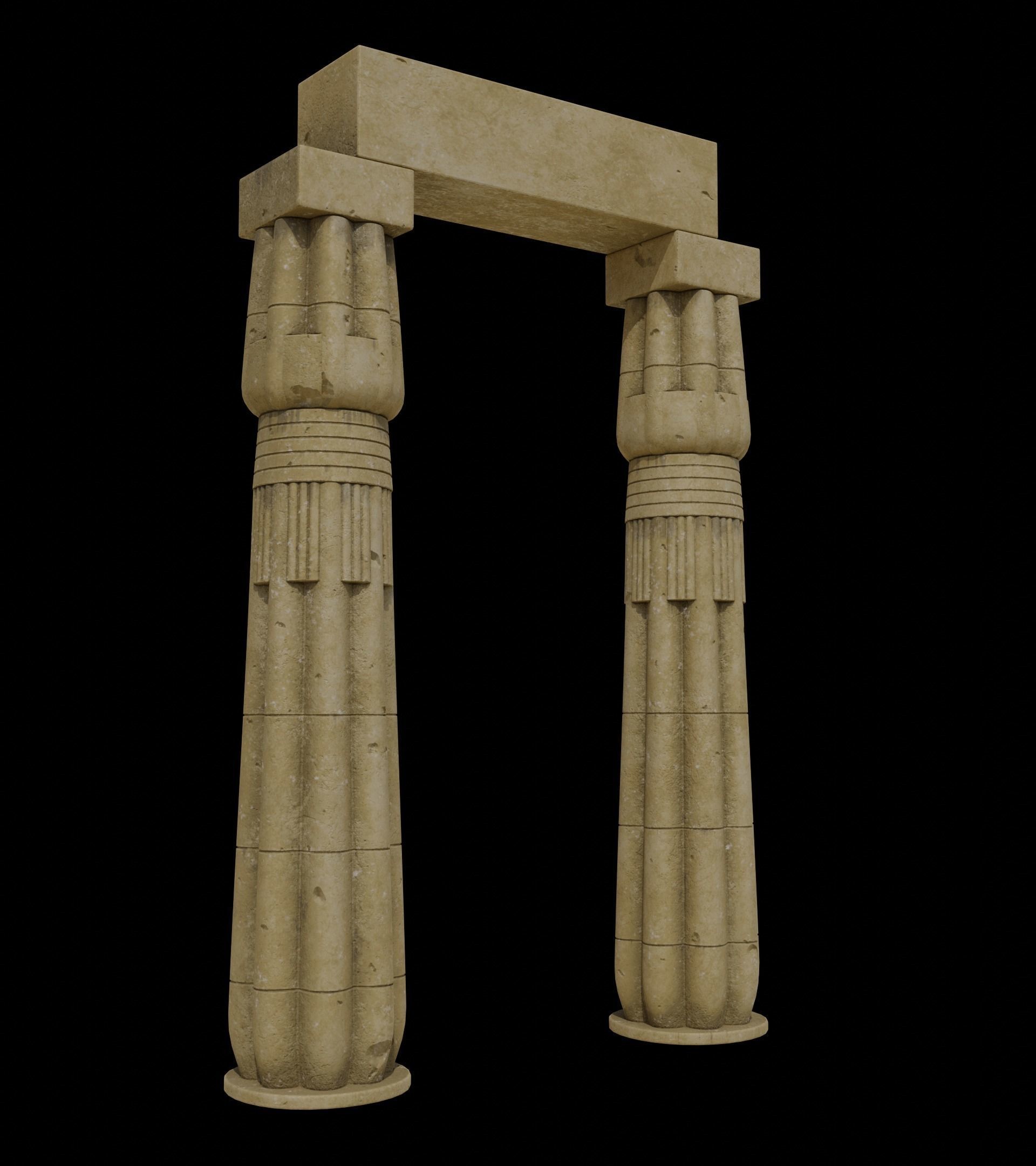 PapyrusBudColumn column from ancient egypt 3D model_1