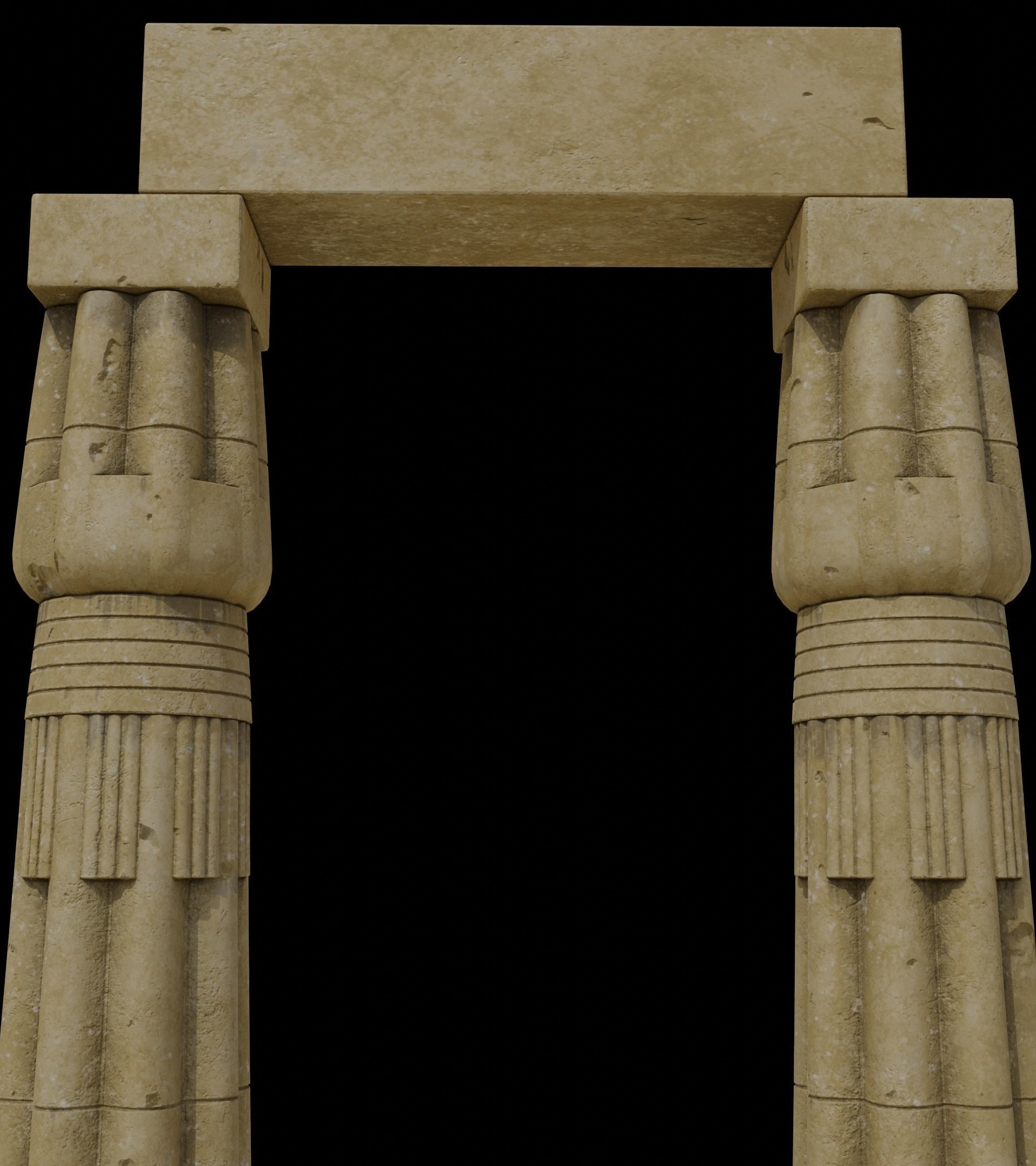 PapyrusBudColumn column from ancient egypt 3D model_11
