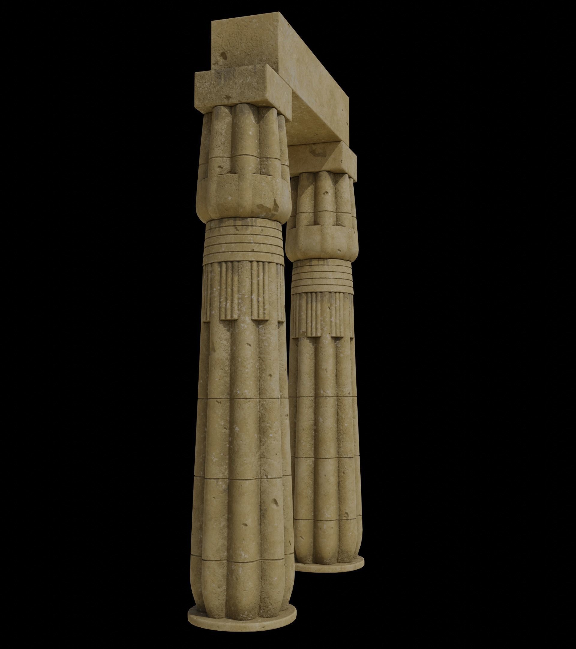 PapyrusBudColumn column from ancient egypt 3D model_2