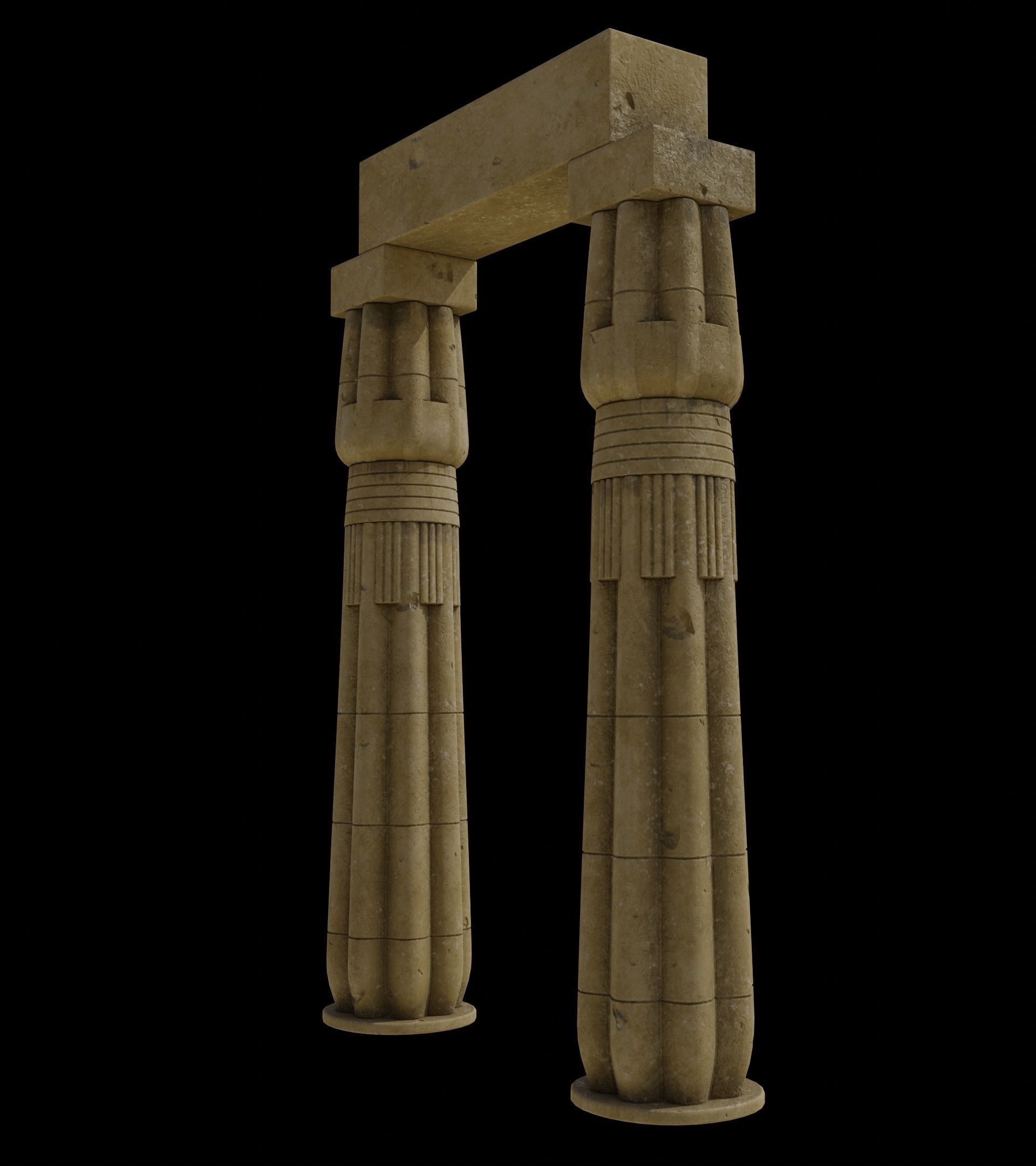 PapyrusBudColumn column from ancient egypt 3D model_4