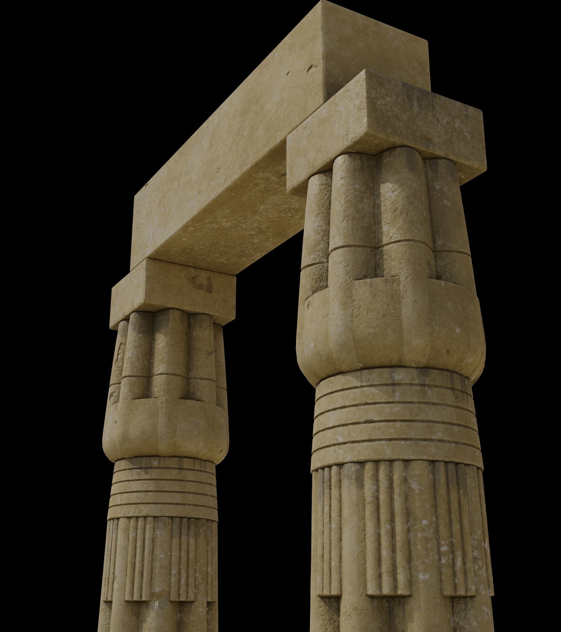 PapyrusBudColumn column from ancient egypt 3D model_13