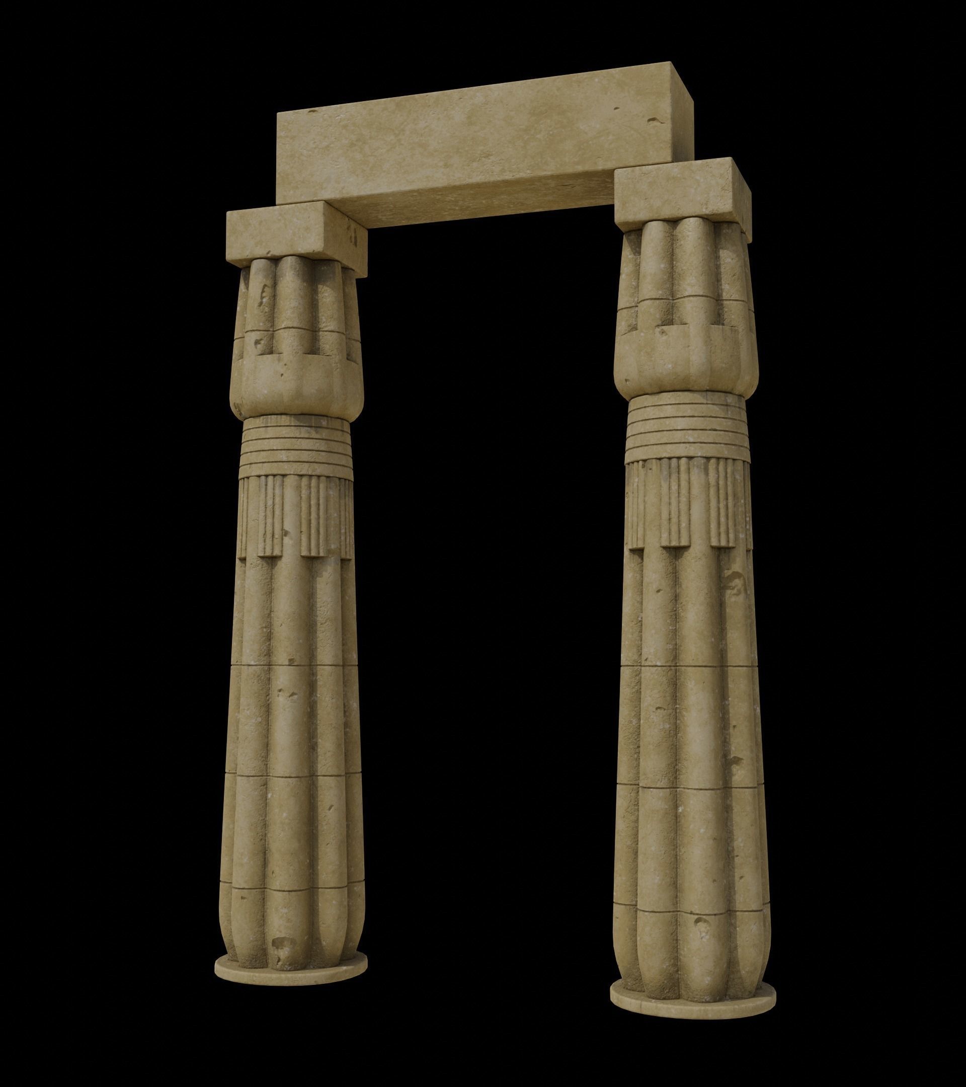 PapyrusBudColumn column from ancient egypt 3D model_10