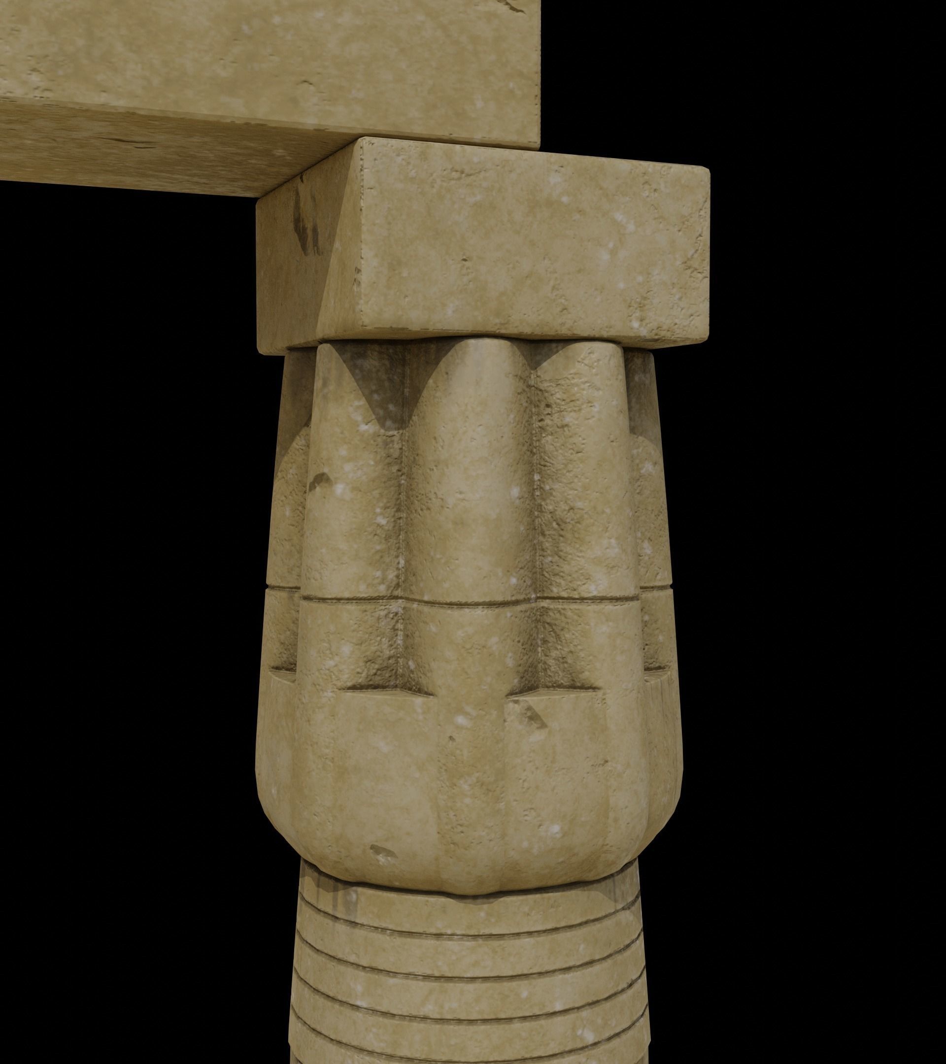 PapyrusBudColumn column from ancient egypt 3D model_15