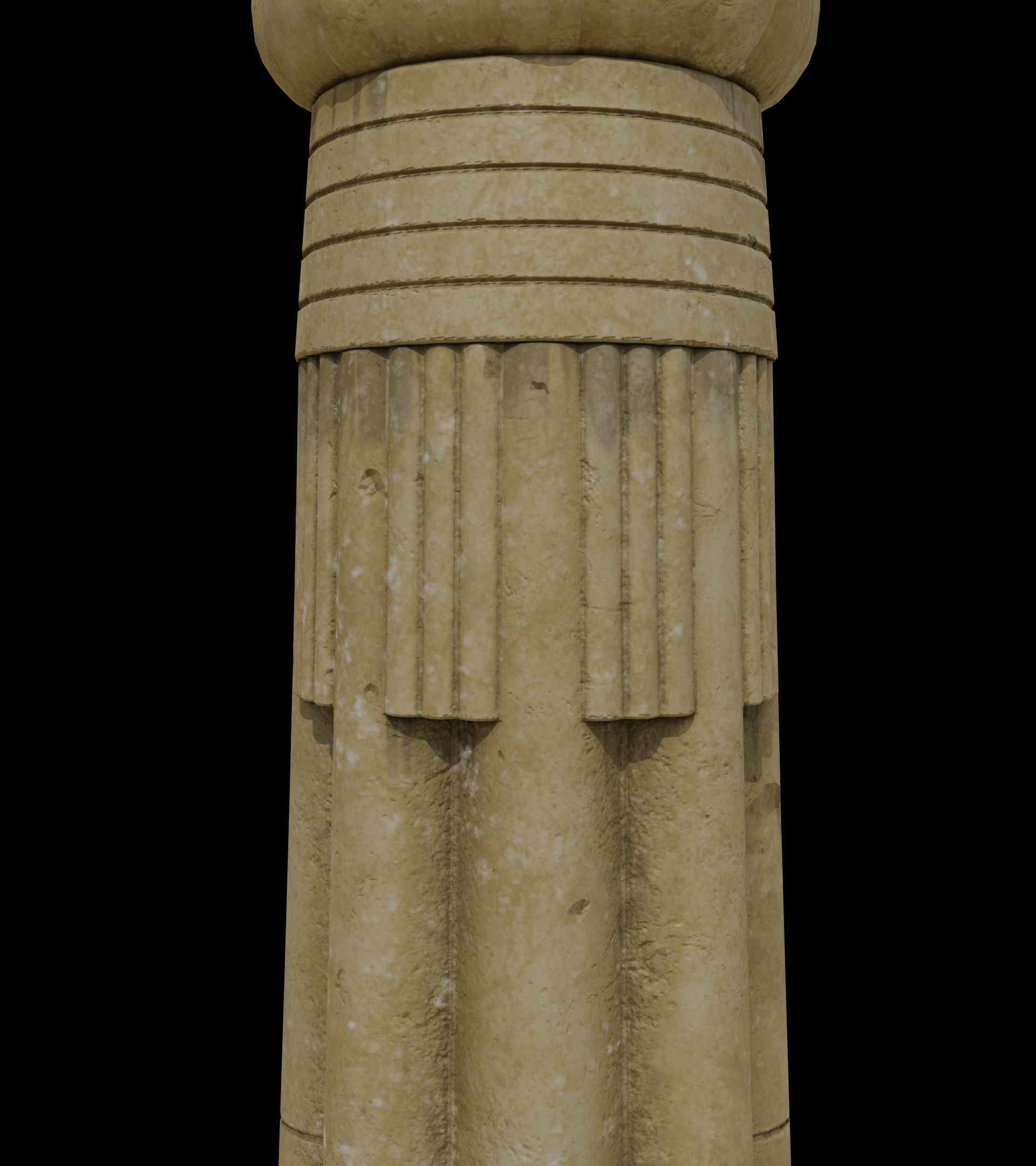 PapyrusBudColumn column from ancient egypt 3D model_16